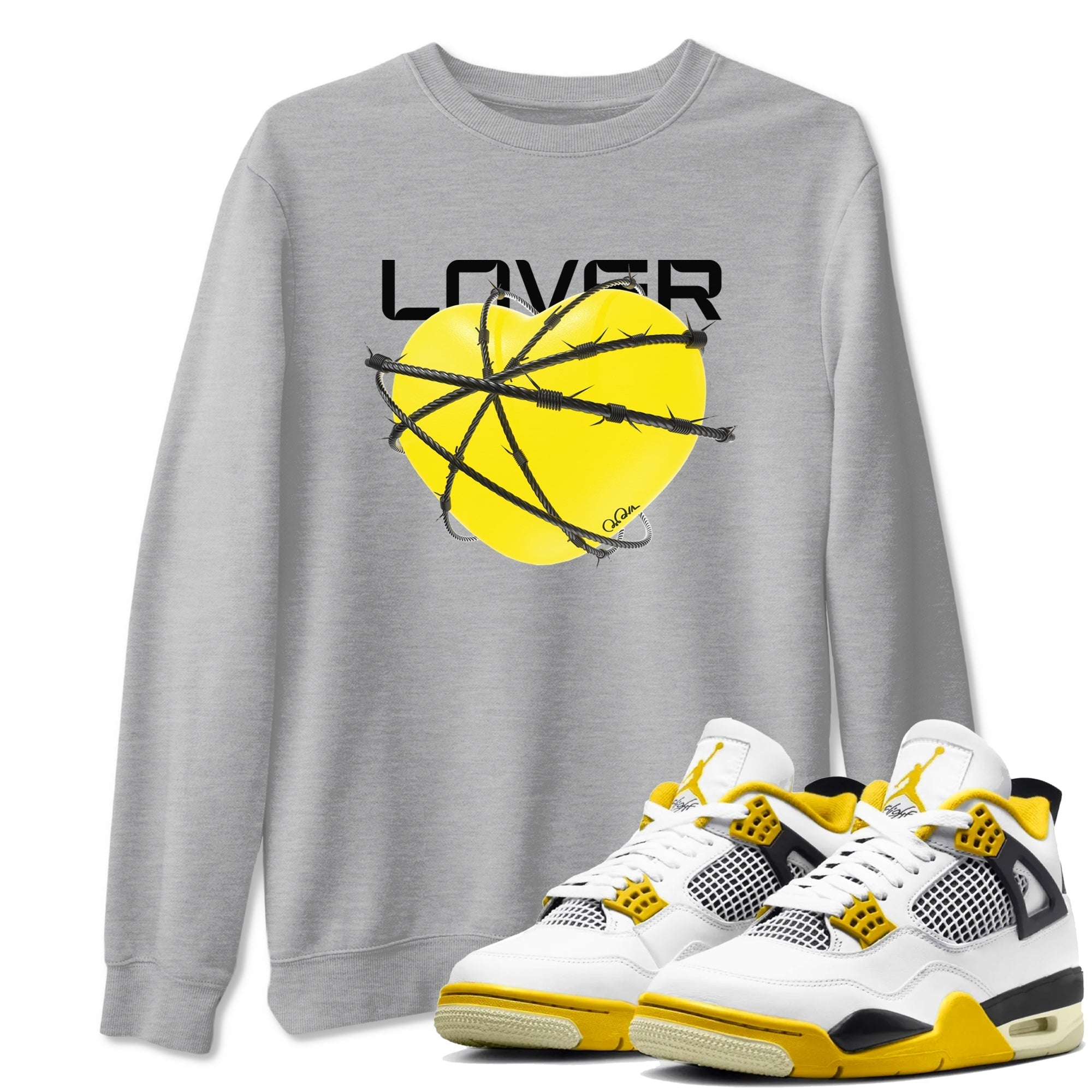 Heart Lover snkmatch Tees - Air Jordan 4 Vivid Sulfur