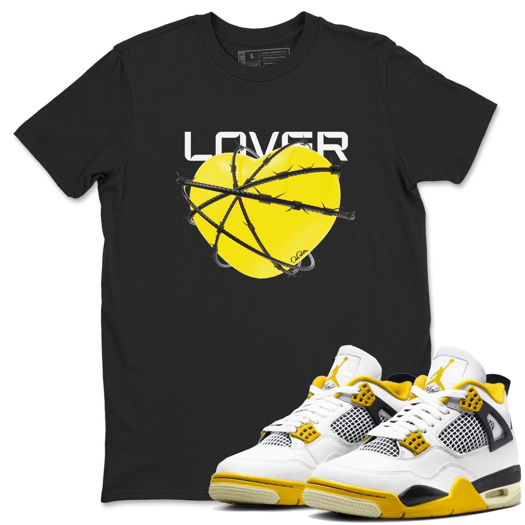 Heart Lover snkmatch Tees - Air Jordan 4 Vivid Sulfur