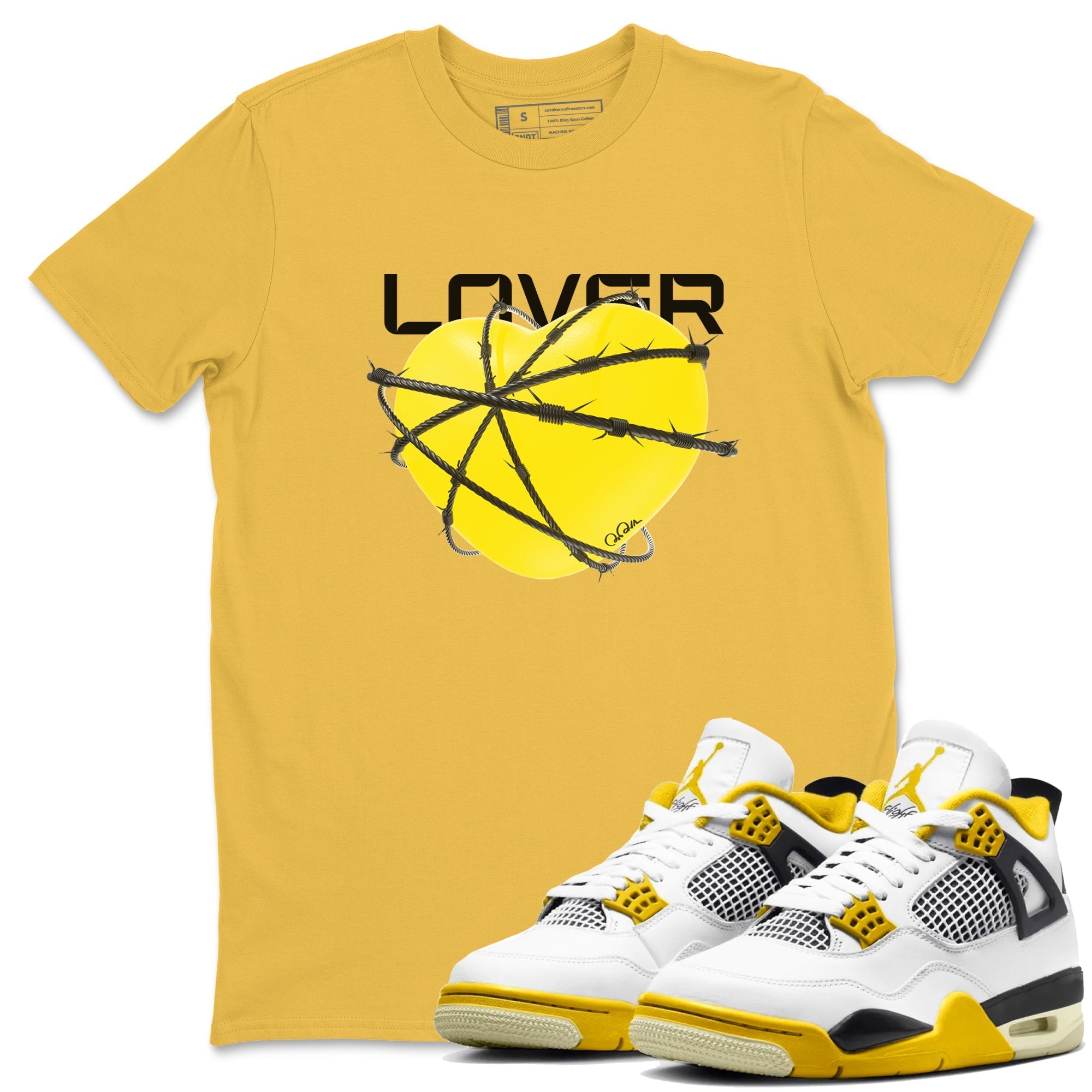 Heart Lover snkmatch Tees - Air Jordan 4 Vivid Sulfur