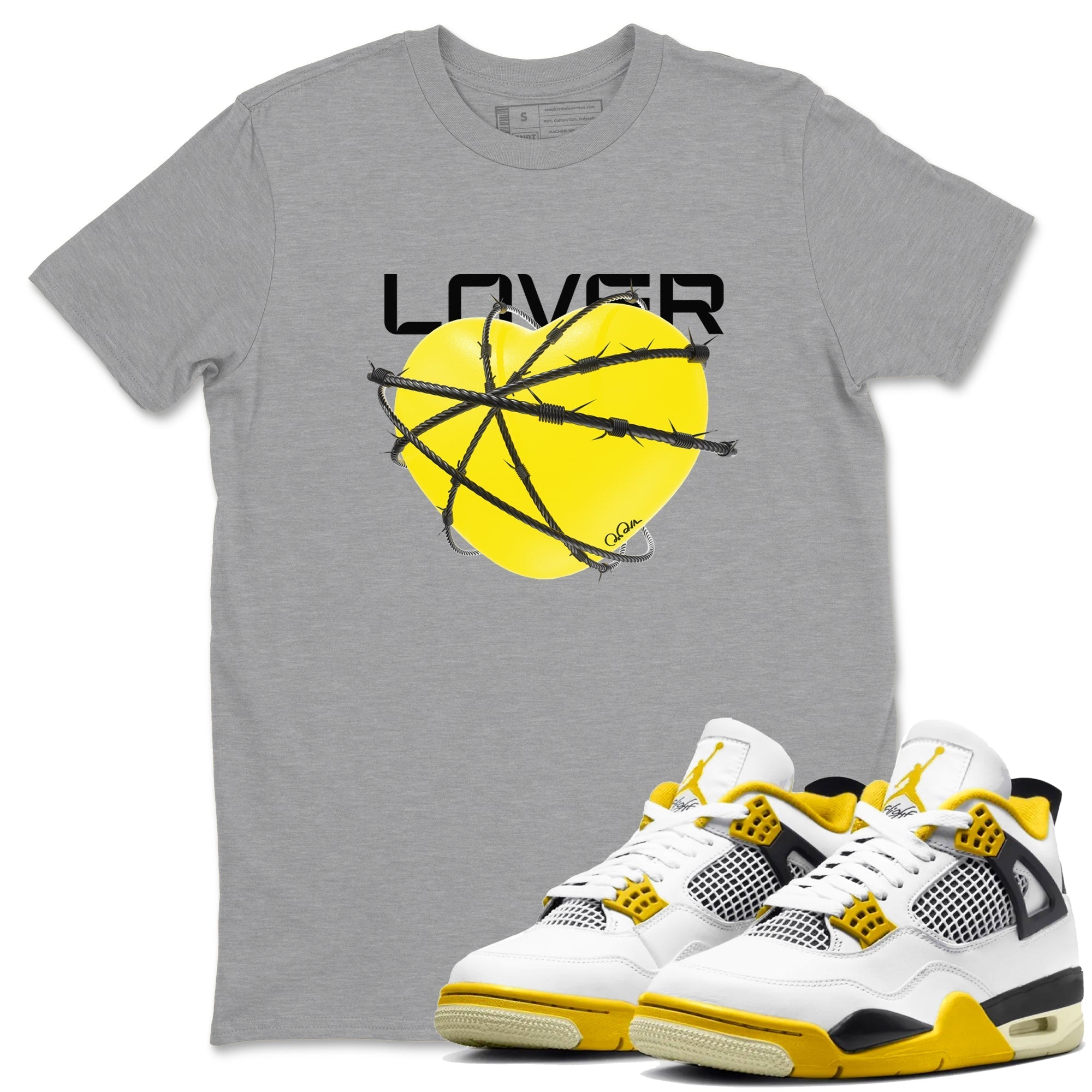 Heart Lover snkmatch Tees - Air Jordan 4 Vivid Sulfur