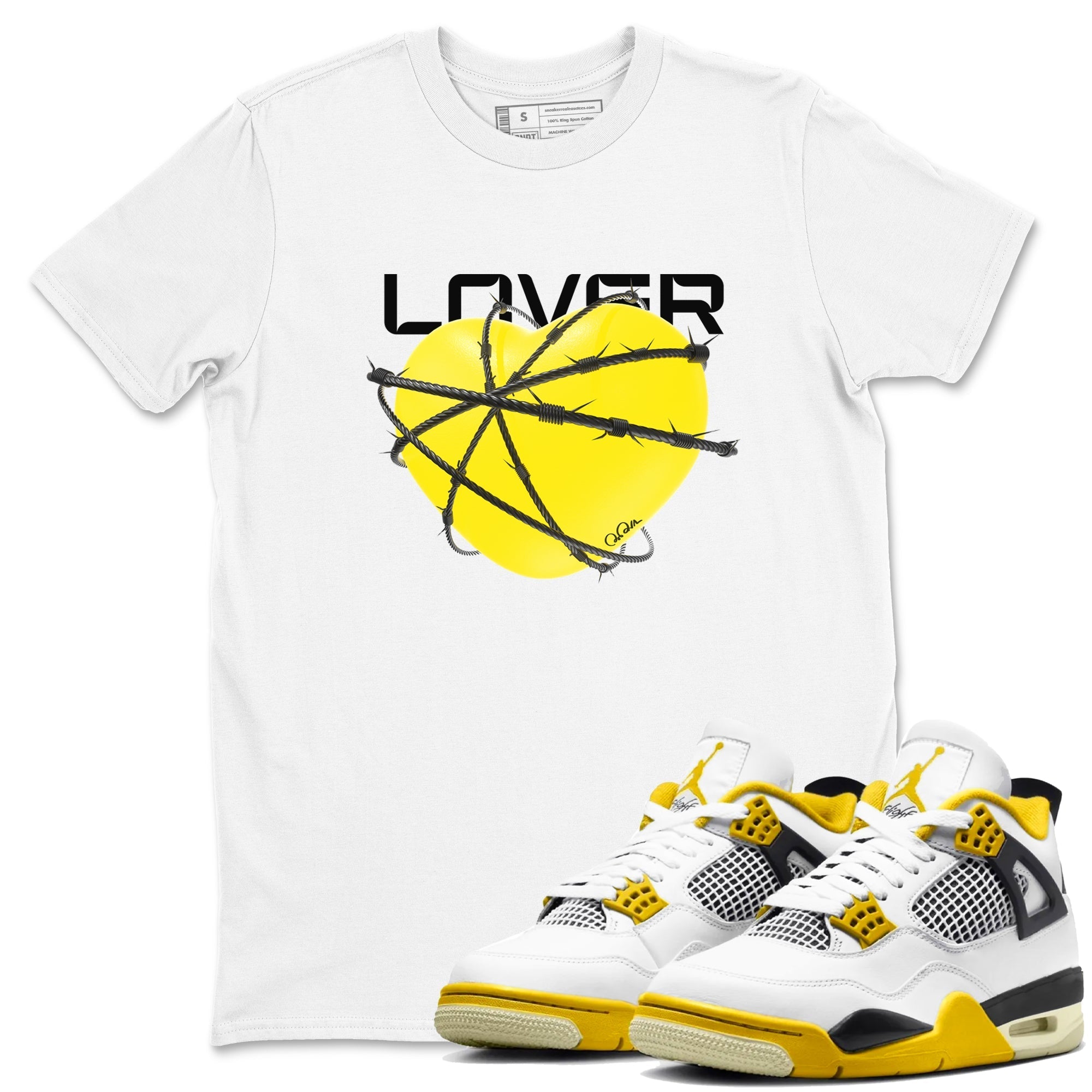 Heart Lover snkmatch Tees - Air Jordan 4 Vivid Sulfur