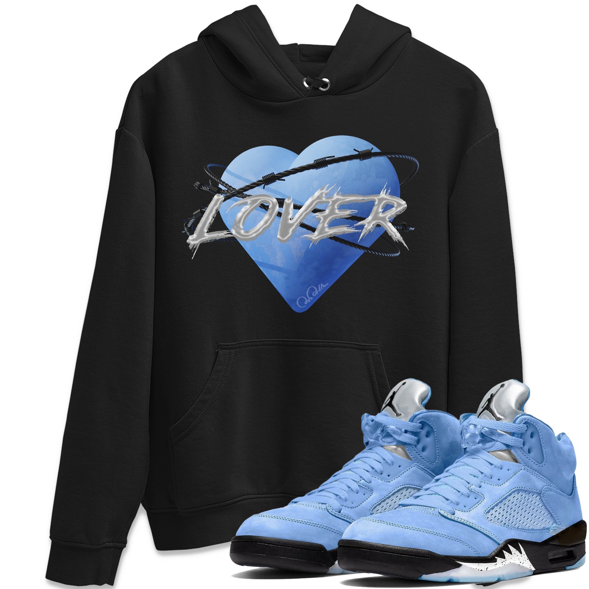 Heart Lover Unisex Tops - Air Jordan 5 UNC