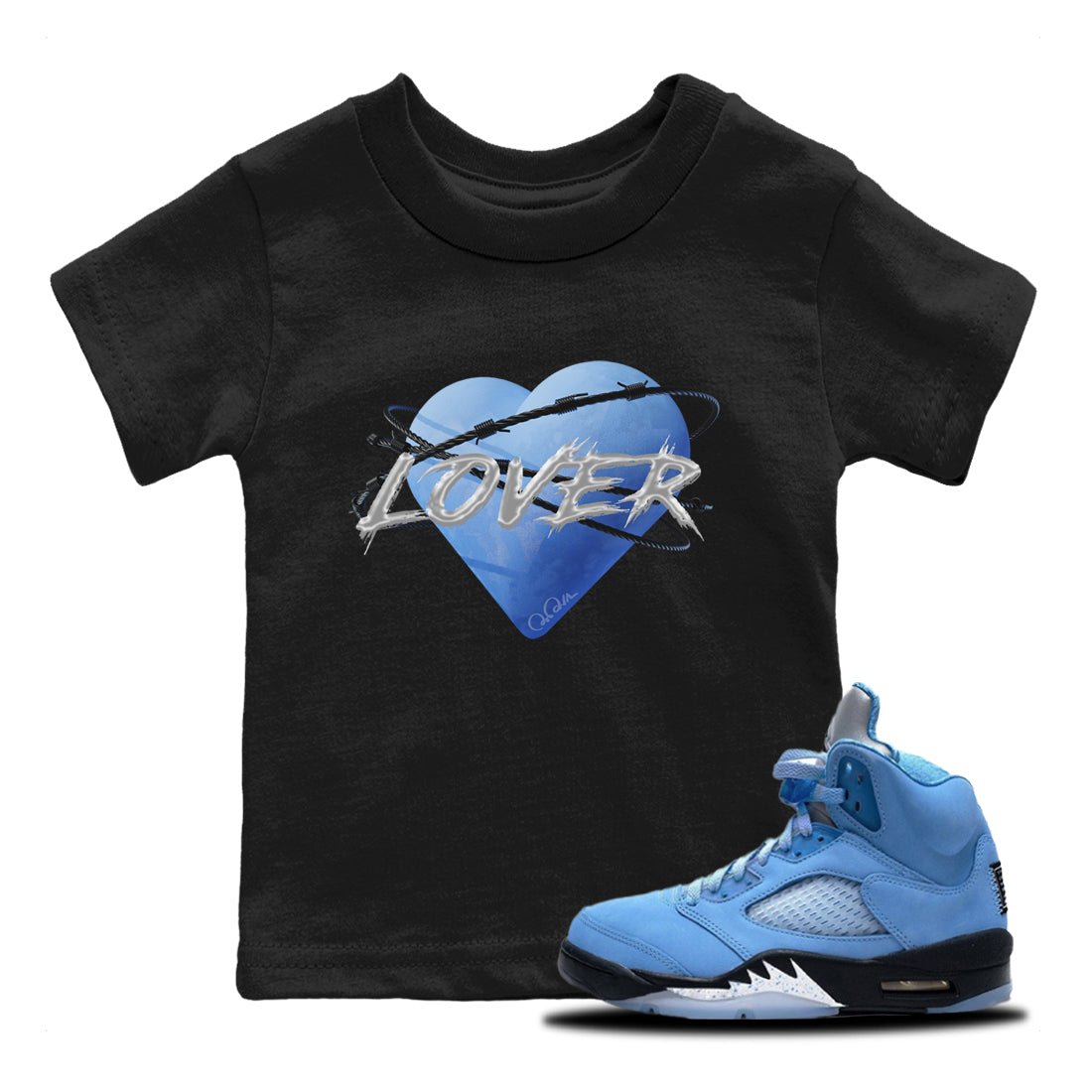 Heart Lover Kids Tops - Air Jordan 5 UNC