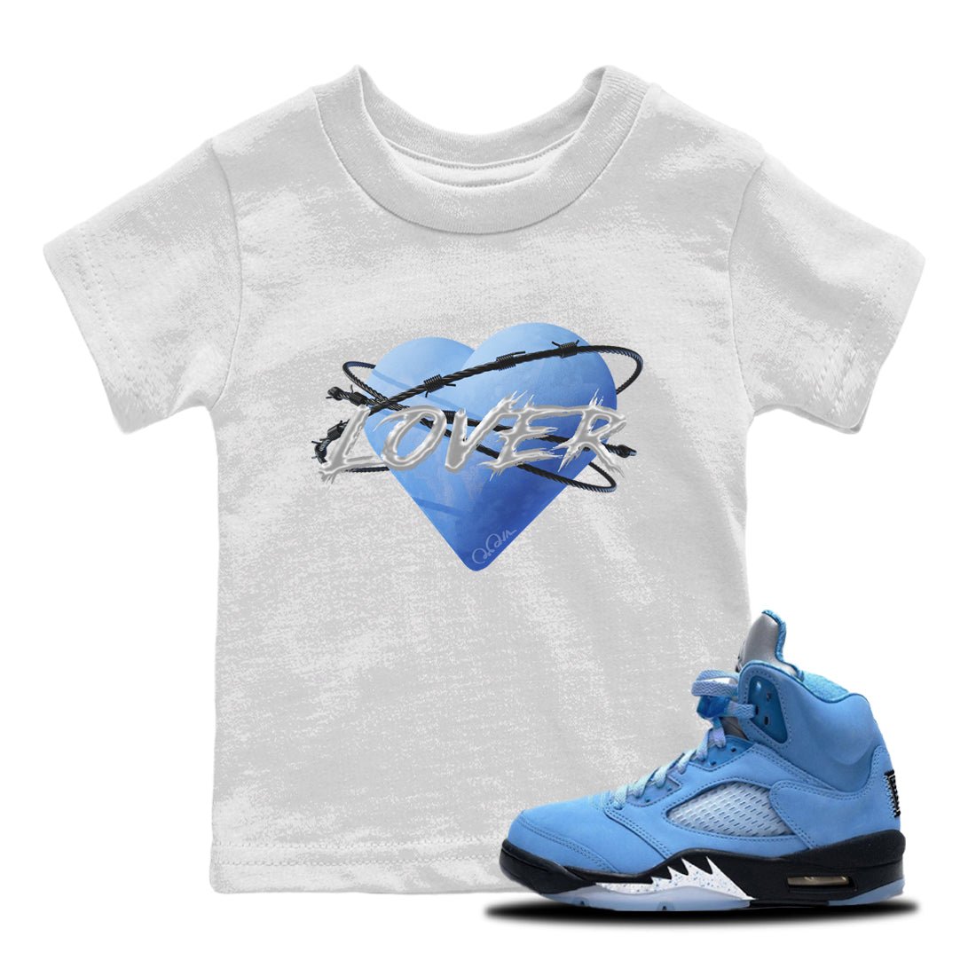 Heart Lover Kids Tops - Air Jordan 5 UNC