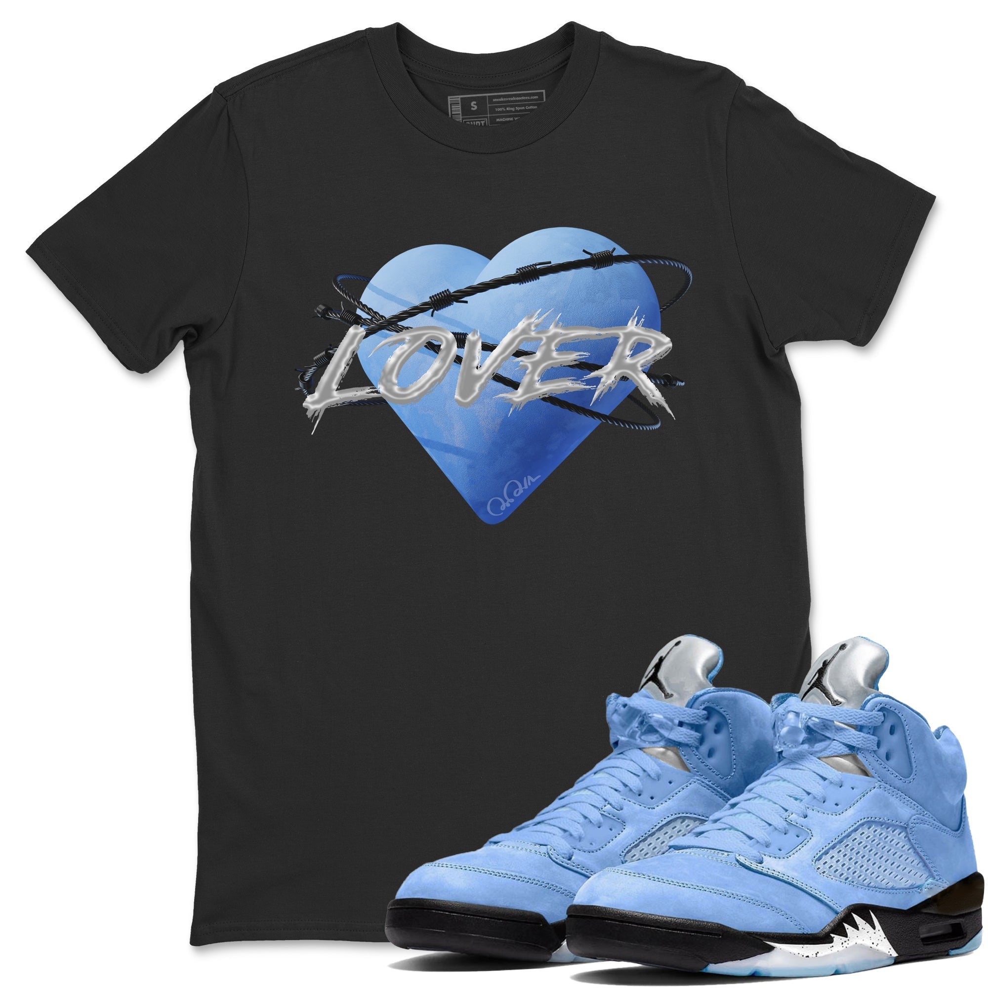 Heart Lover Unisex Tops - Air Jordan 5 UNC