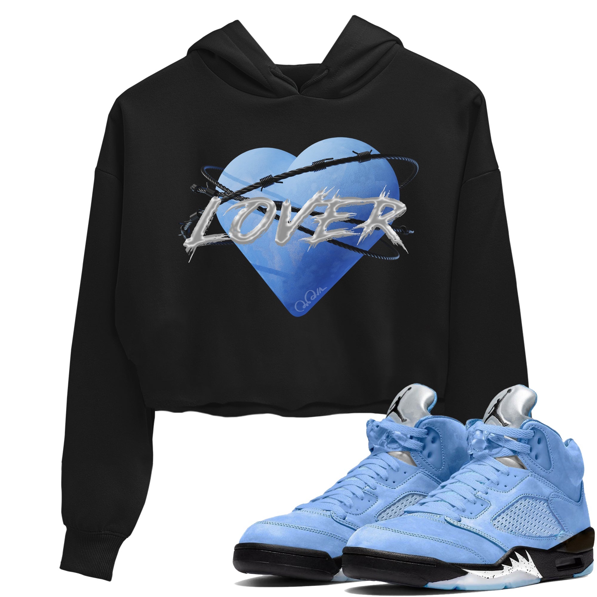 Heart Lover Women's Tops - Air Jordan 5 UNC