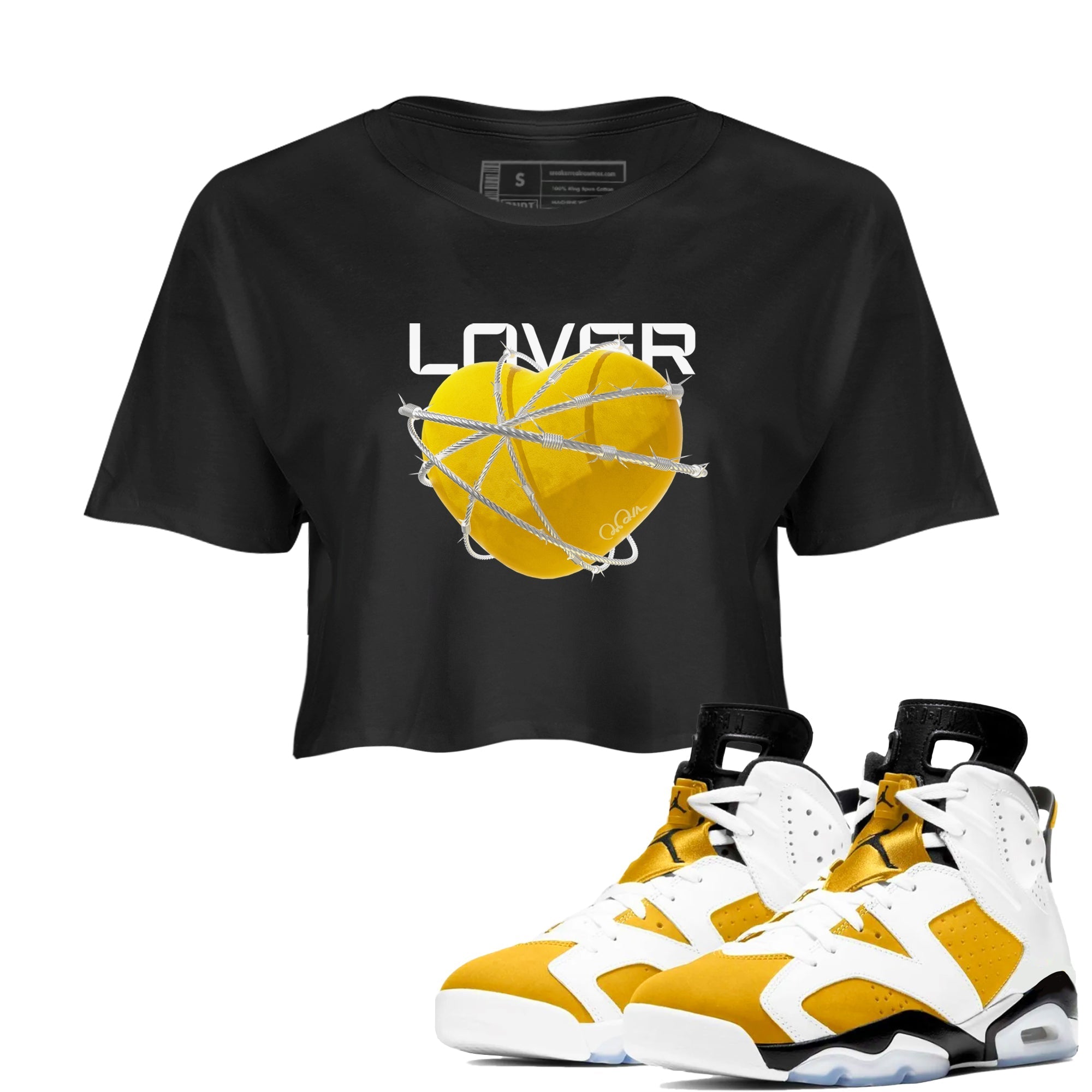 Heart Lover snkmatch Women's Top - Air Jordan 6 Yellow Ochre