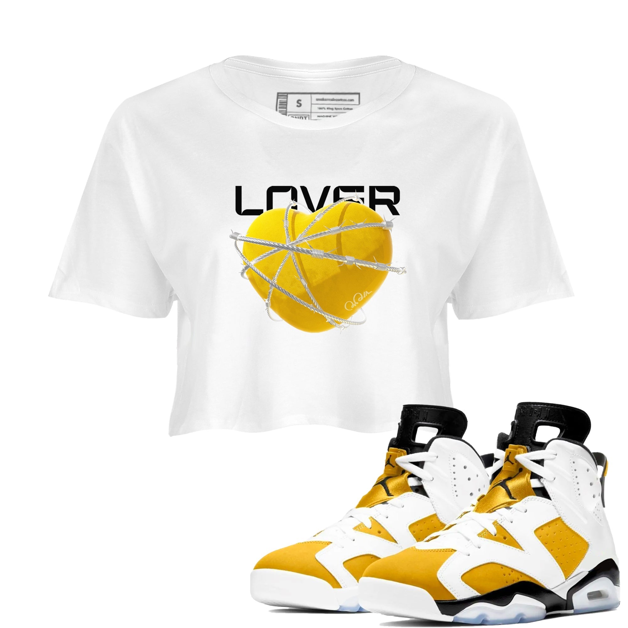 Heart Lover snkmatch Women's Top - Air Jordan 6 Yellow Ochre