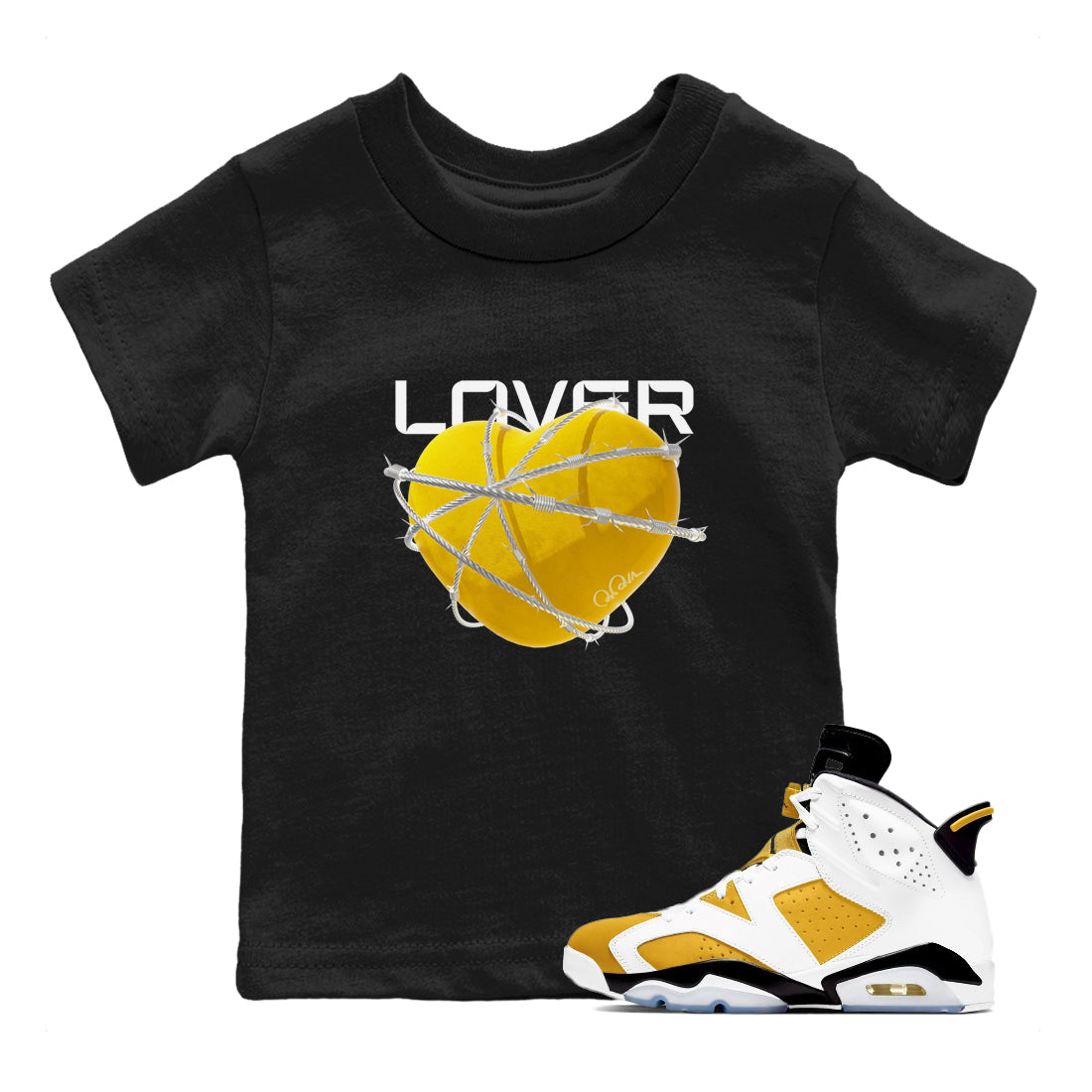 Heart Lover snkmatch Tee Kids - Air Jordan 6 Yellow Ochre