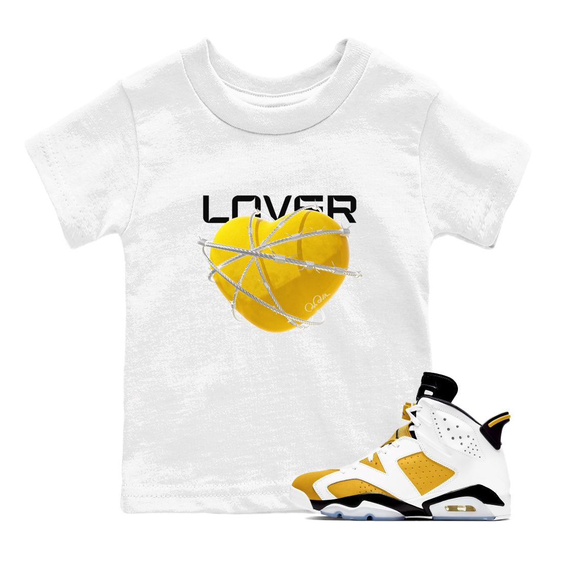 Heart Lover snkmatch Tee Kids - Air Jordan 6 Yellow Ochre