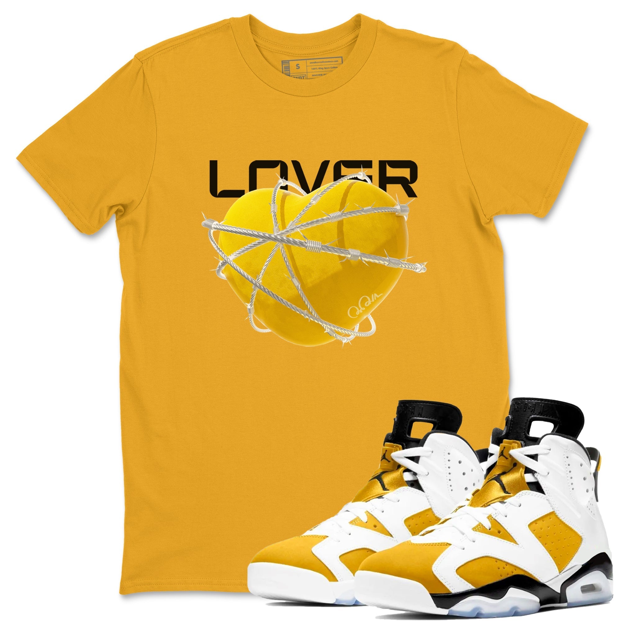 Heart Lover snkmatch Tee - Air Jordan 6 Yellow Ochre
