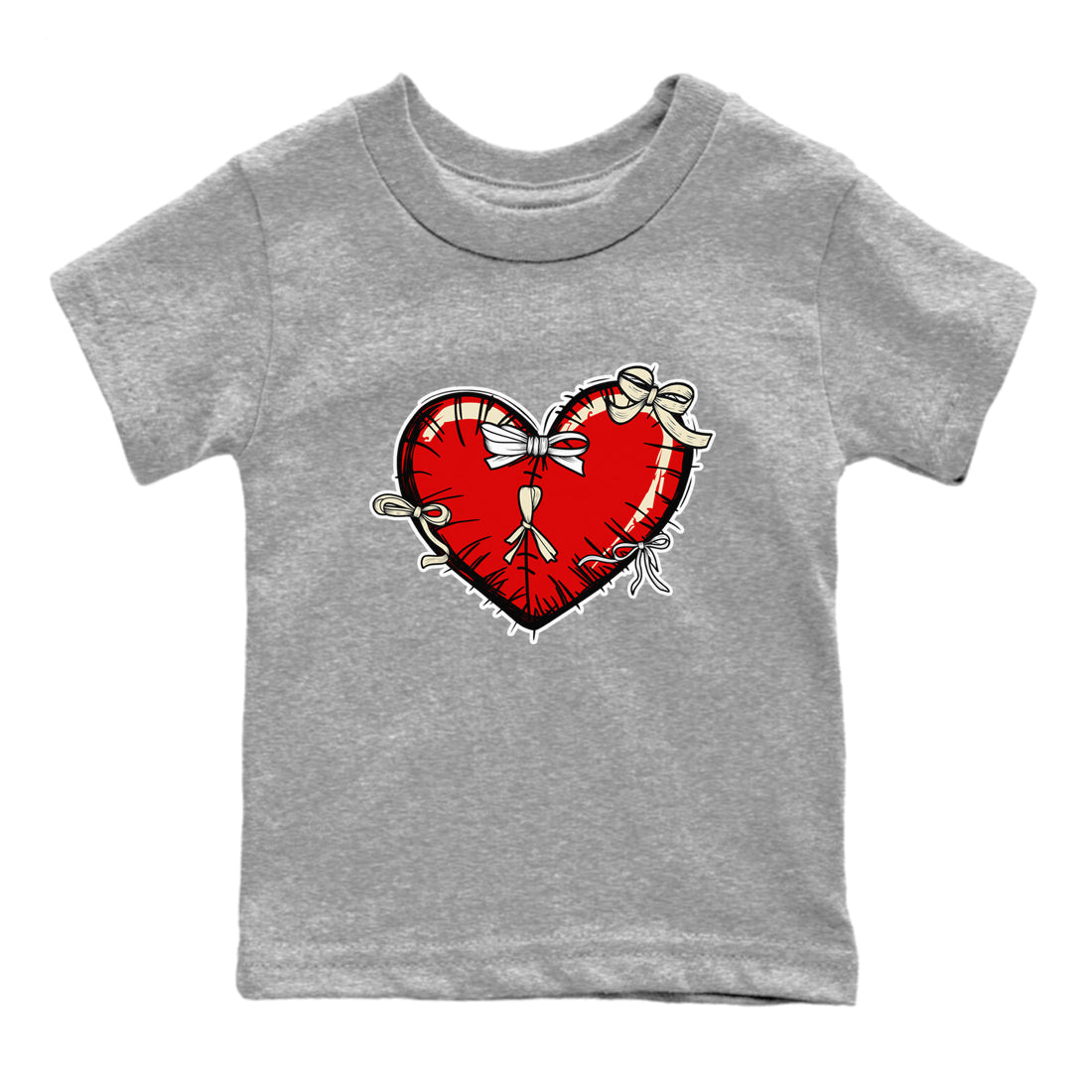 Heart with Ribbons snkmatch Tees Kids - Air Jordan 1 Black Toe Reimagined