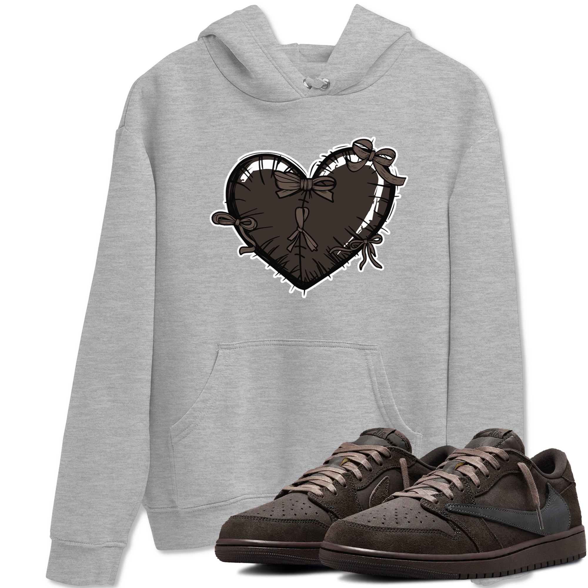 Heart with Ribbons snkmatch Tees - Air Jordan 1 Travis Scott Velvet Brown