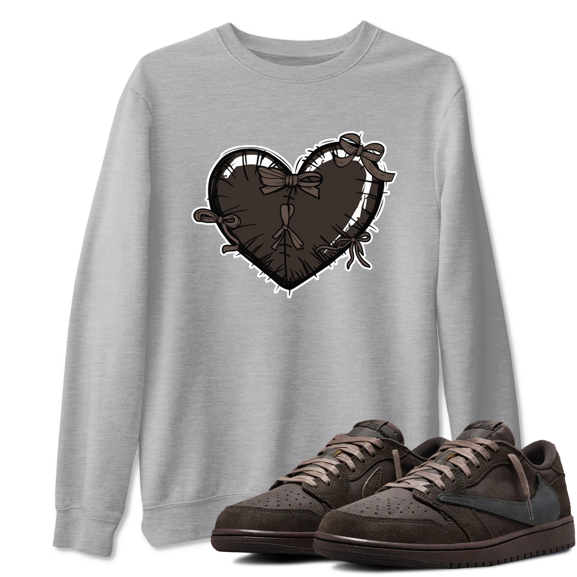 Heart with Ribbons snkmatch Tees - Air Jordan 1 Travis Scott Velvet Brown