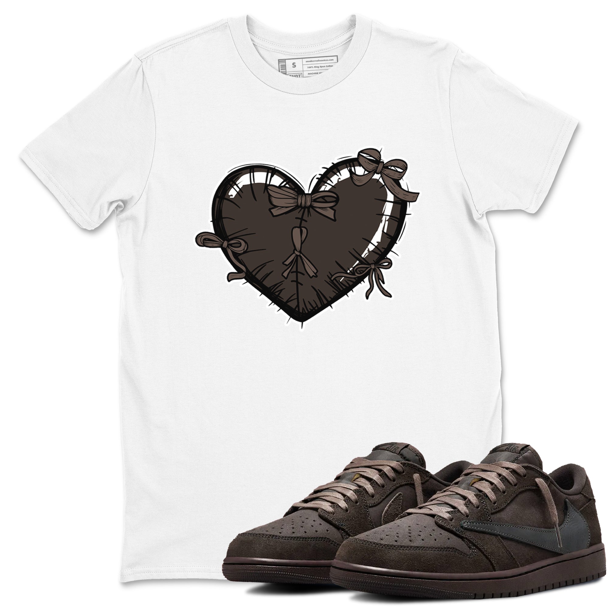 Heart with Ribbons snkmatch Tees - Air Jordan 1 Travis Scott Velvet Brown