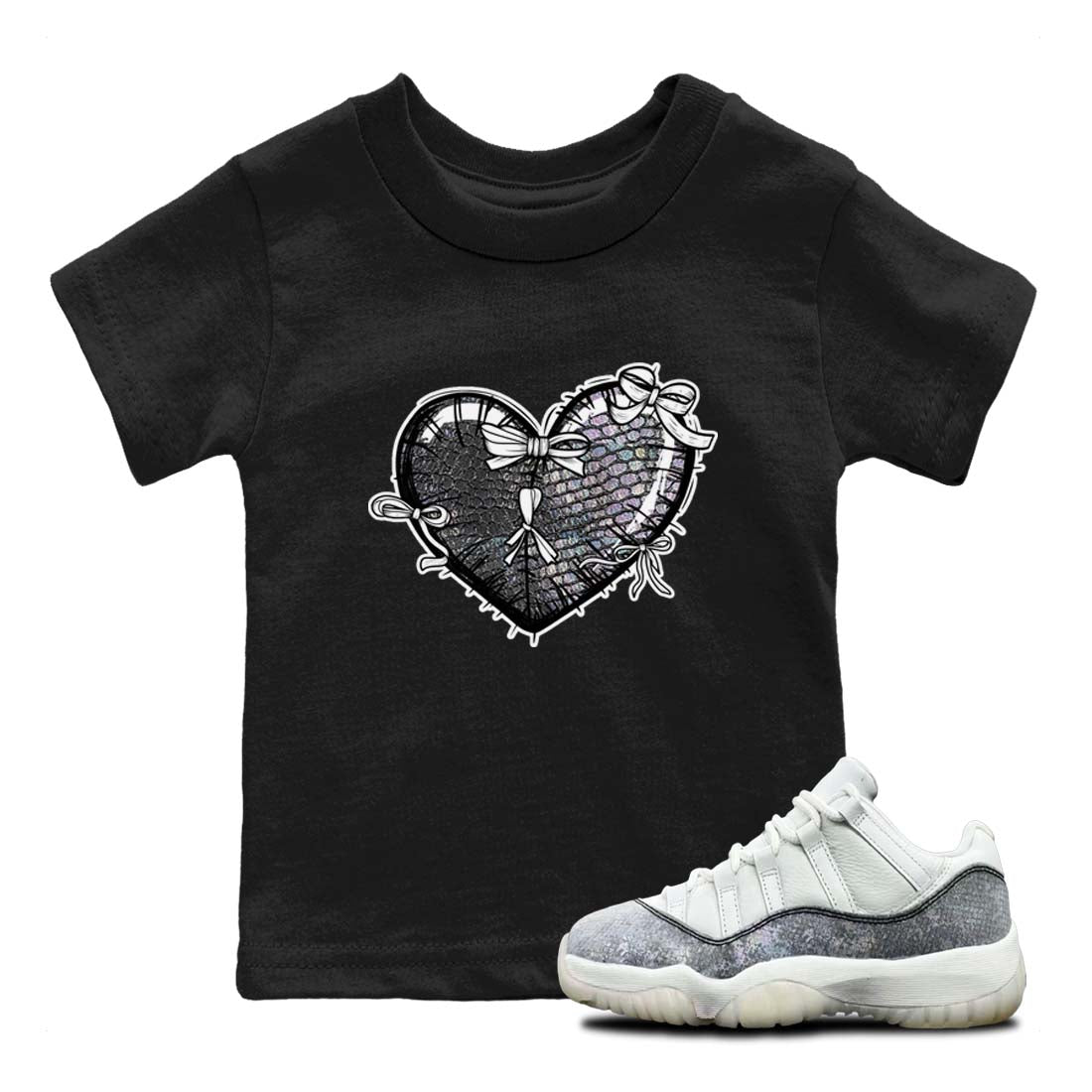 Heart With Ribbons snkmatch Tees Kids - Air Jordan 11 Year Of The Snake