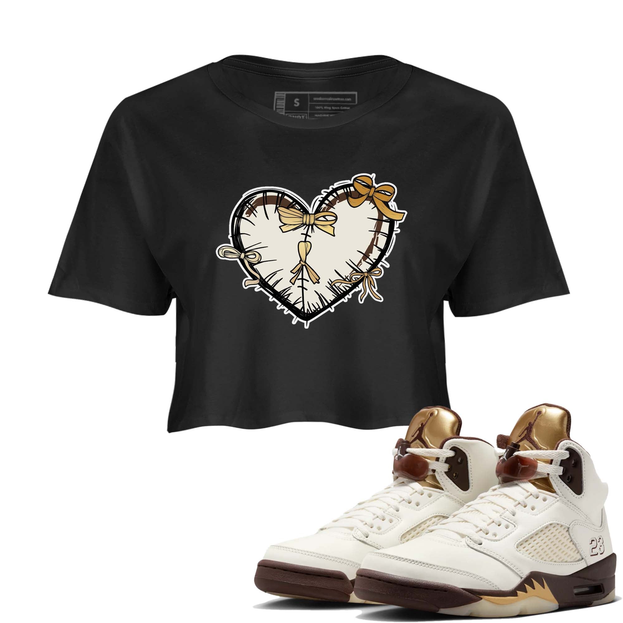 Heart With Ribbons snkmatch Women's Top - Air Jordan 5 Golden Ticket