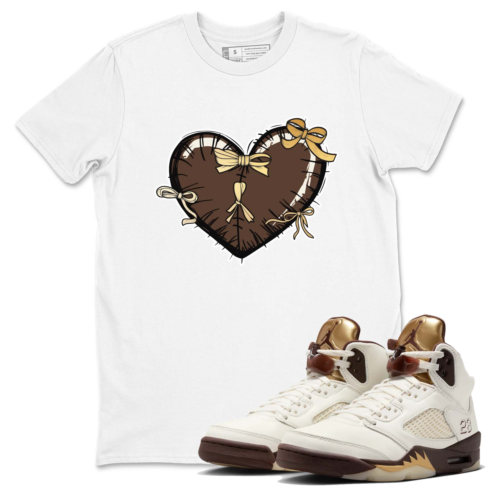 Heart With Ribbons snkmatch Tees - Air Jordan 5 Golden Ticket