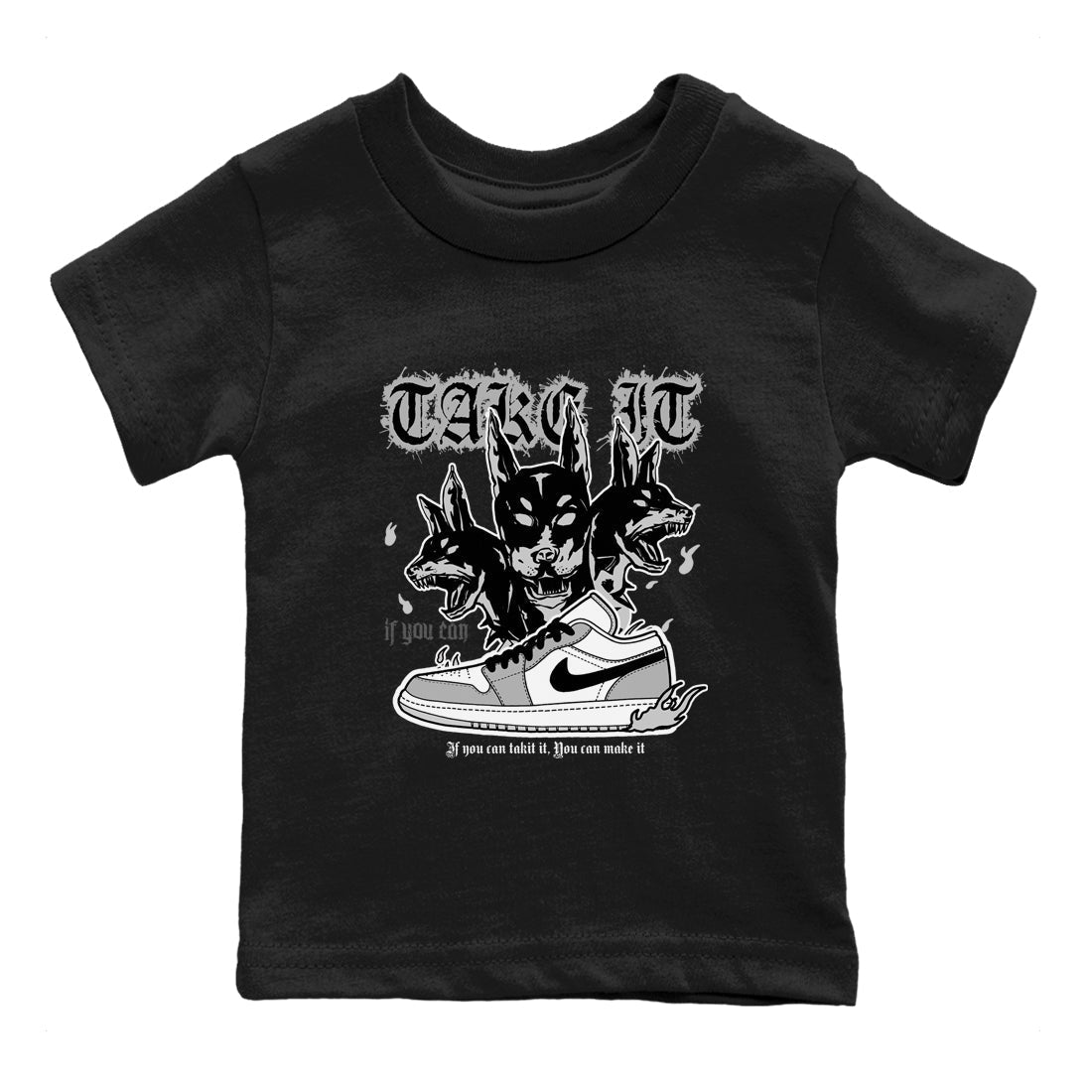 Hell Hounds snkmatch Tees Kids - Air Jordan 1 Wolf Grey