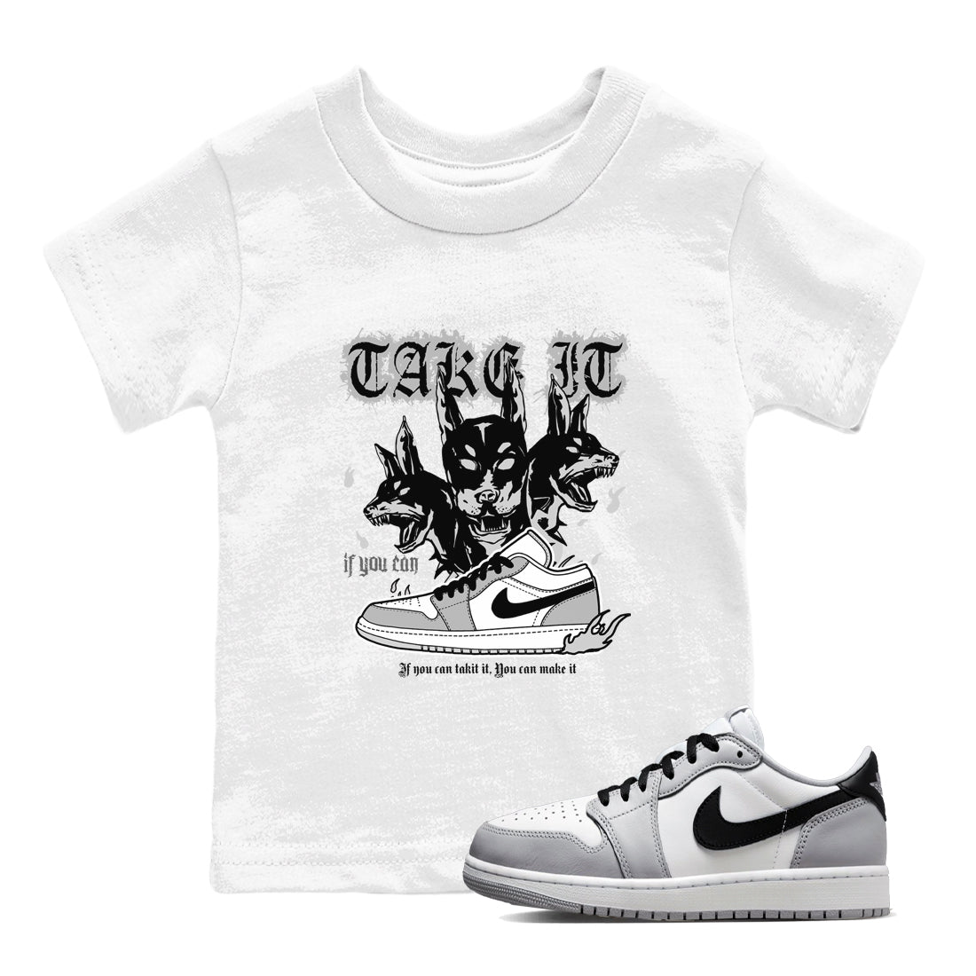Hell Hounds snkmatch Tees Kids - Air Jordan 1 Wolf Grey
