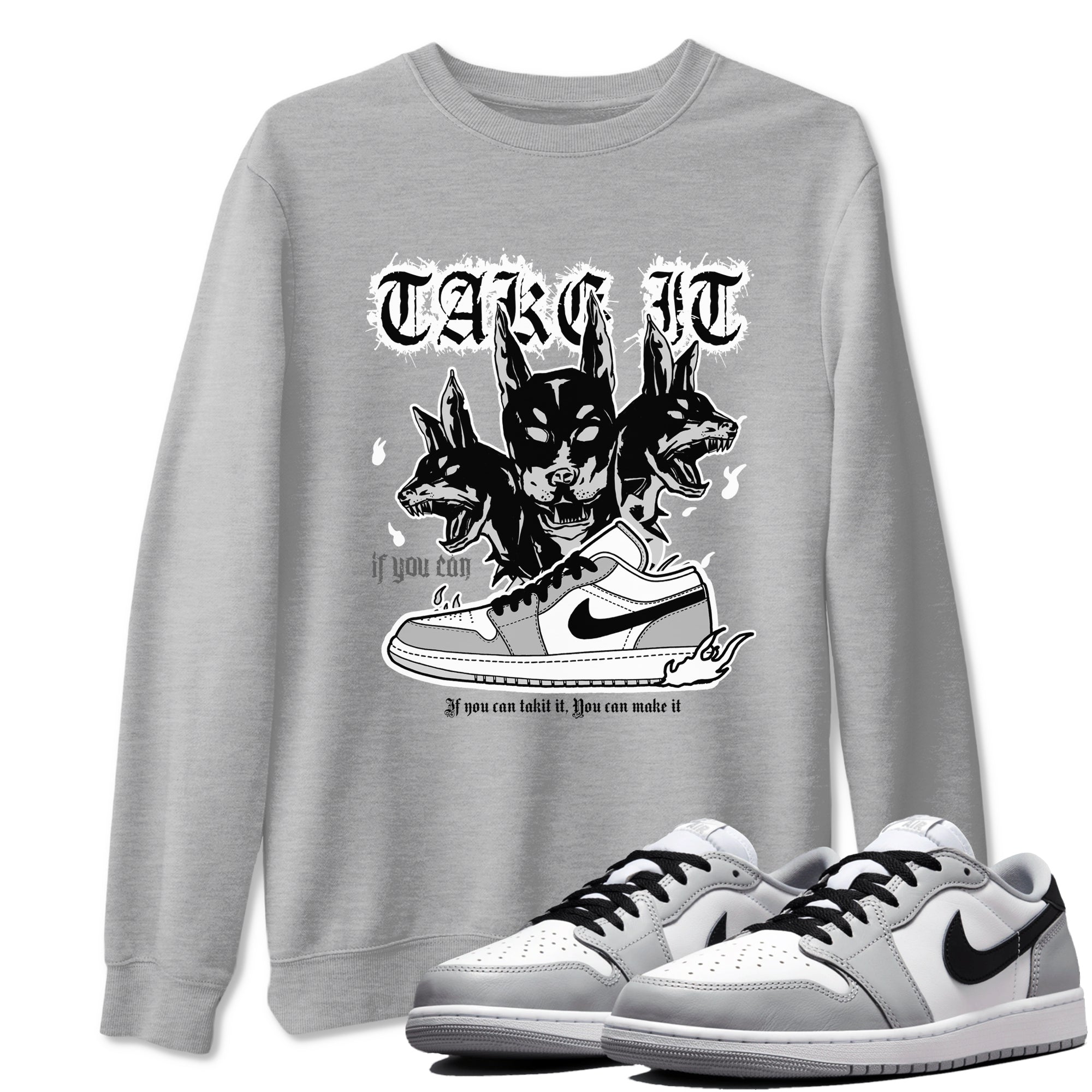 Hell Hounds snkmatch Tees - Air Jordan 1 Wolf Grey