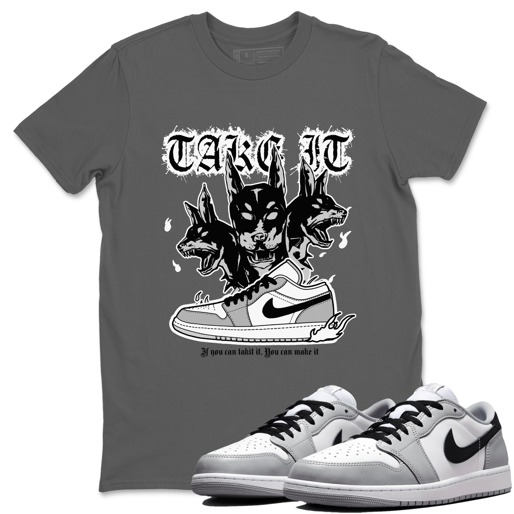 Hell Hounds snkmatch Tees - Air Jordan 1 Wolf Grey