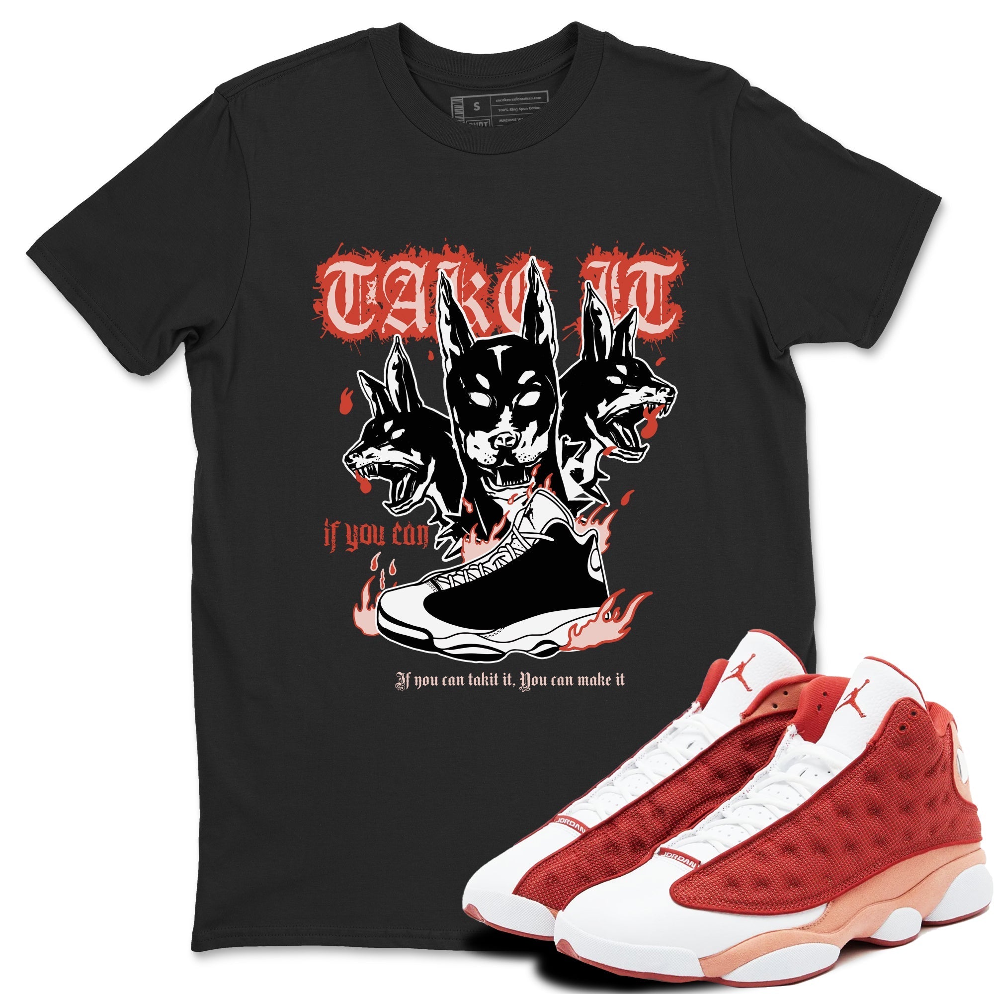 Hell Hounds snkmatch Tees - Air Jordan 13 Dune Red
