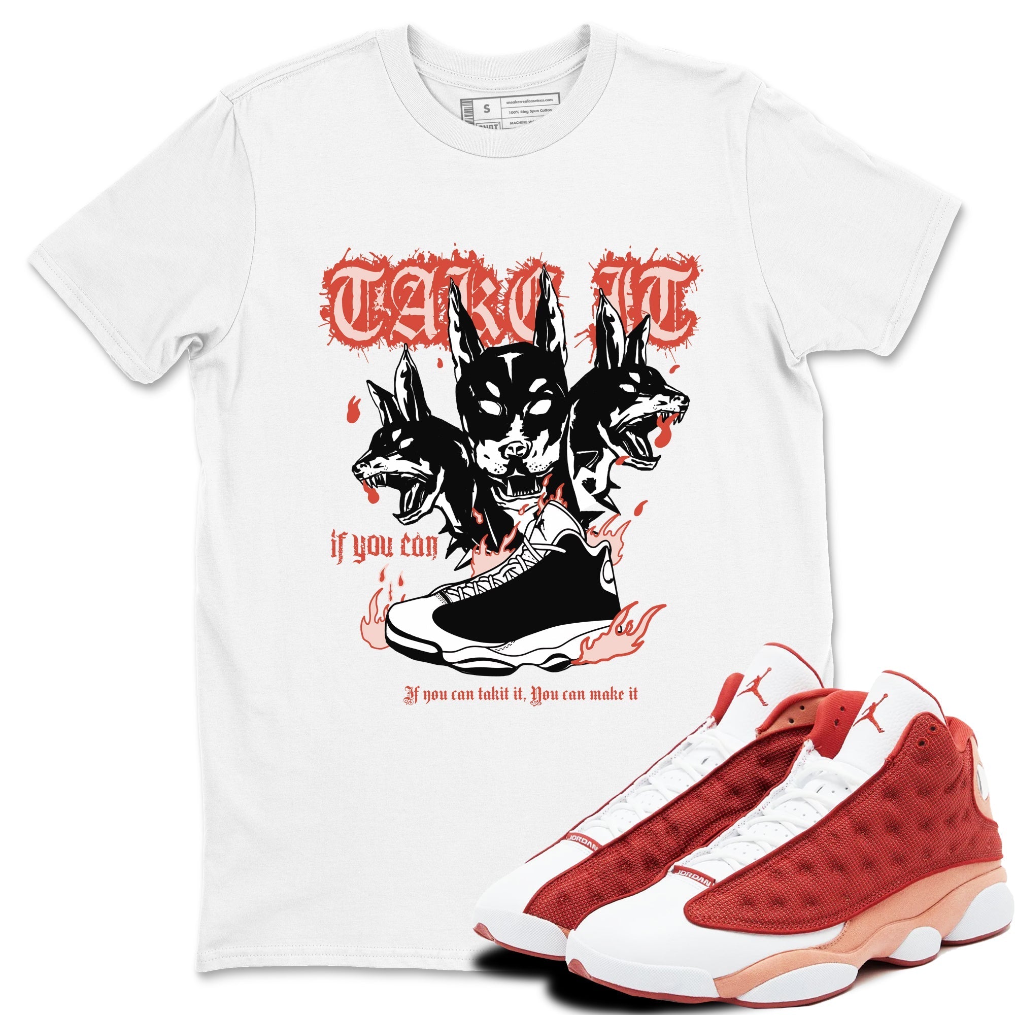 Hell Hounds snkmatch Tees - Air Jordan 13 Dune Red