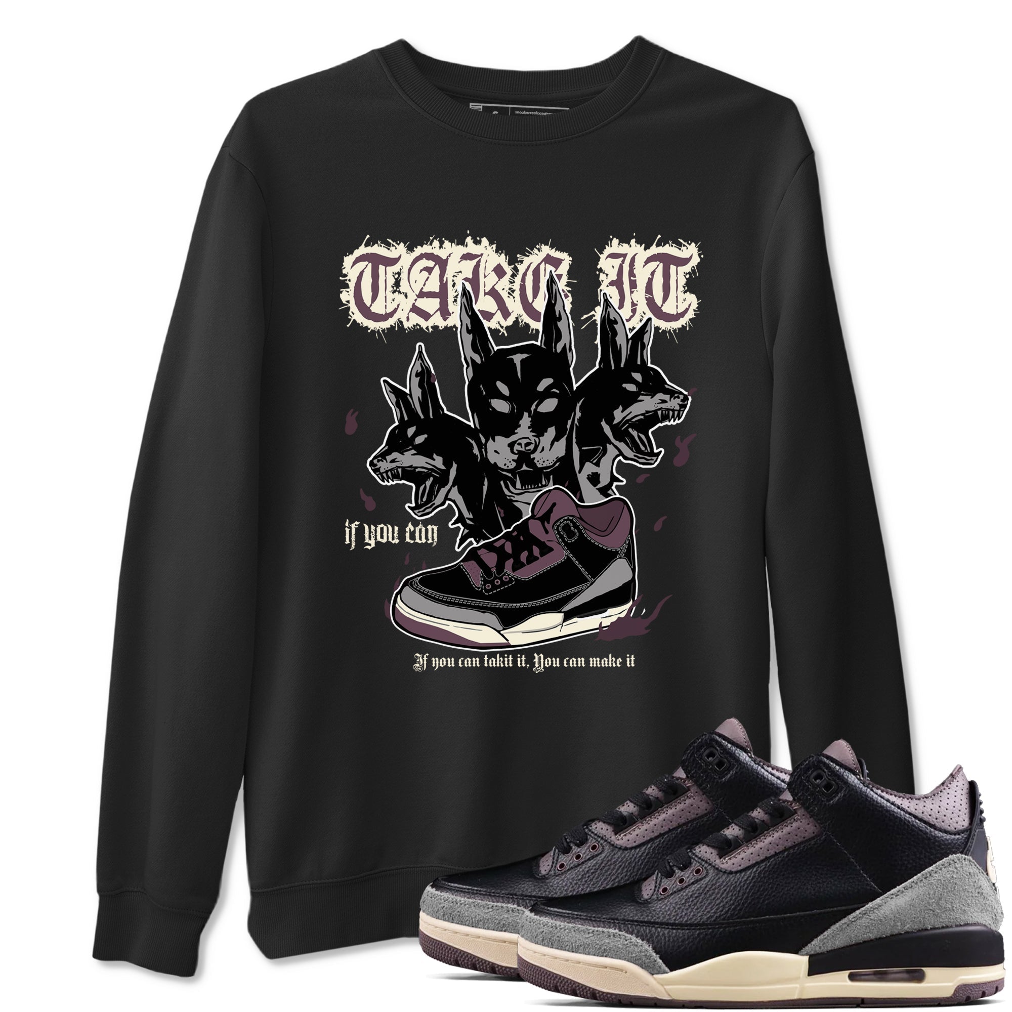Hell Hounds snkmatch Tees - Air Jordan 3 A Ma Maniere x Black