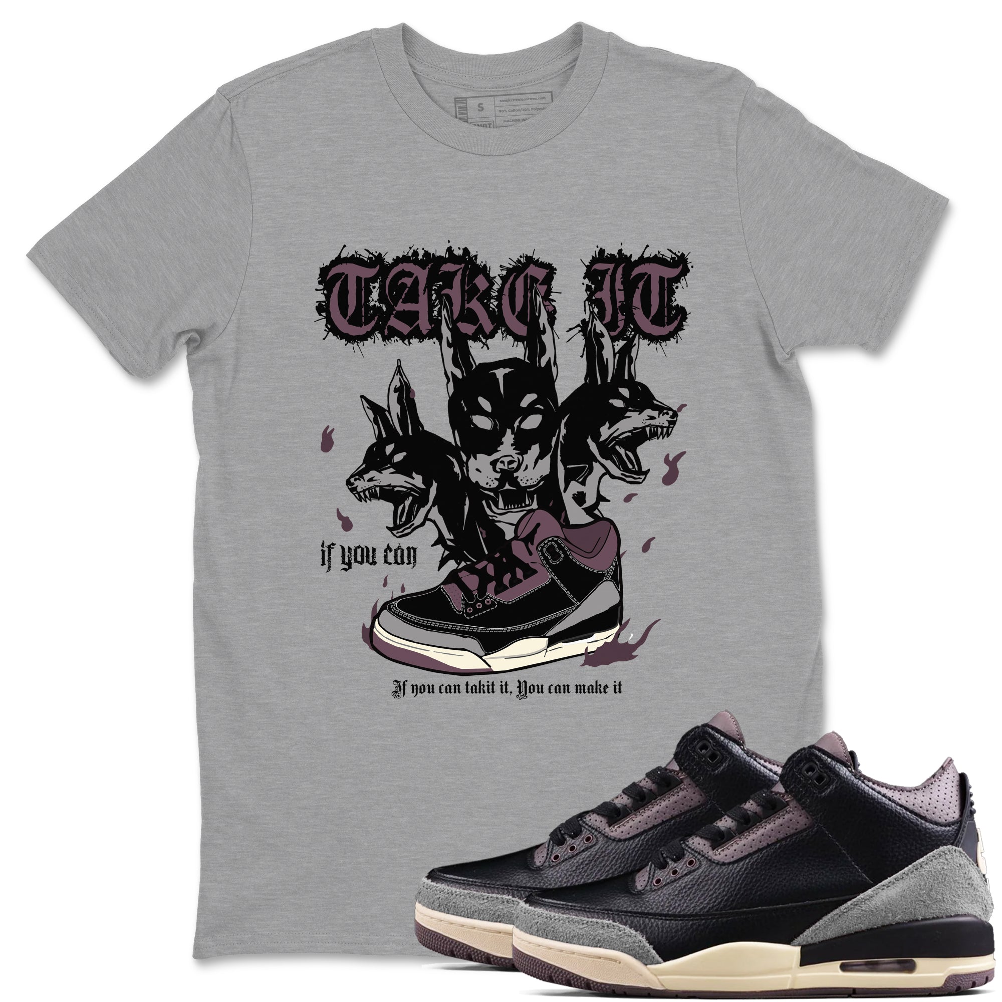 Hell Hounds snkmatch Tees - Air Jordan 3 A Ma Maniere x Black