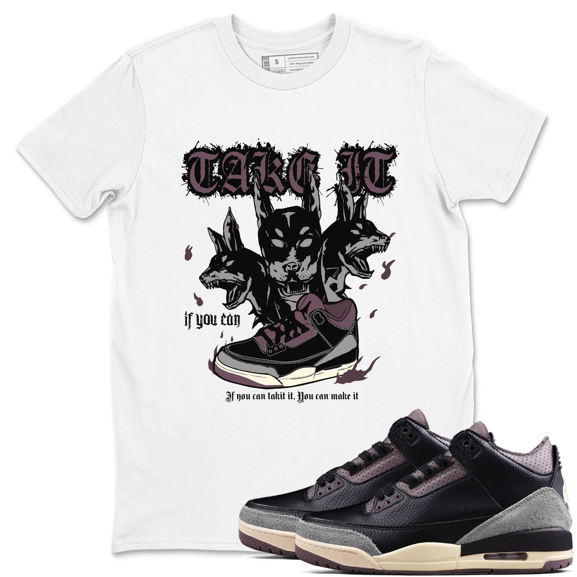 Hell Hounds snkmatch Tees - Air Jordan 3 A Ma Maniere x Black