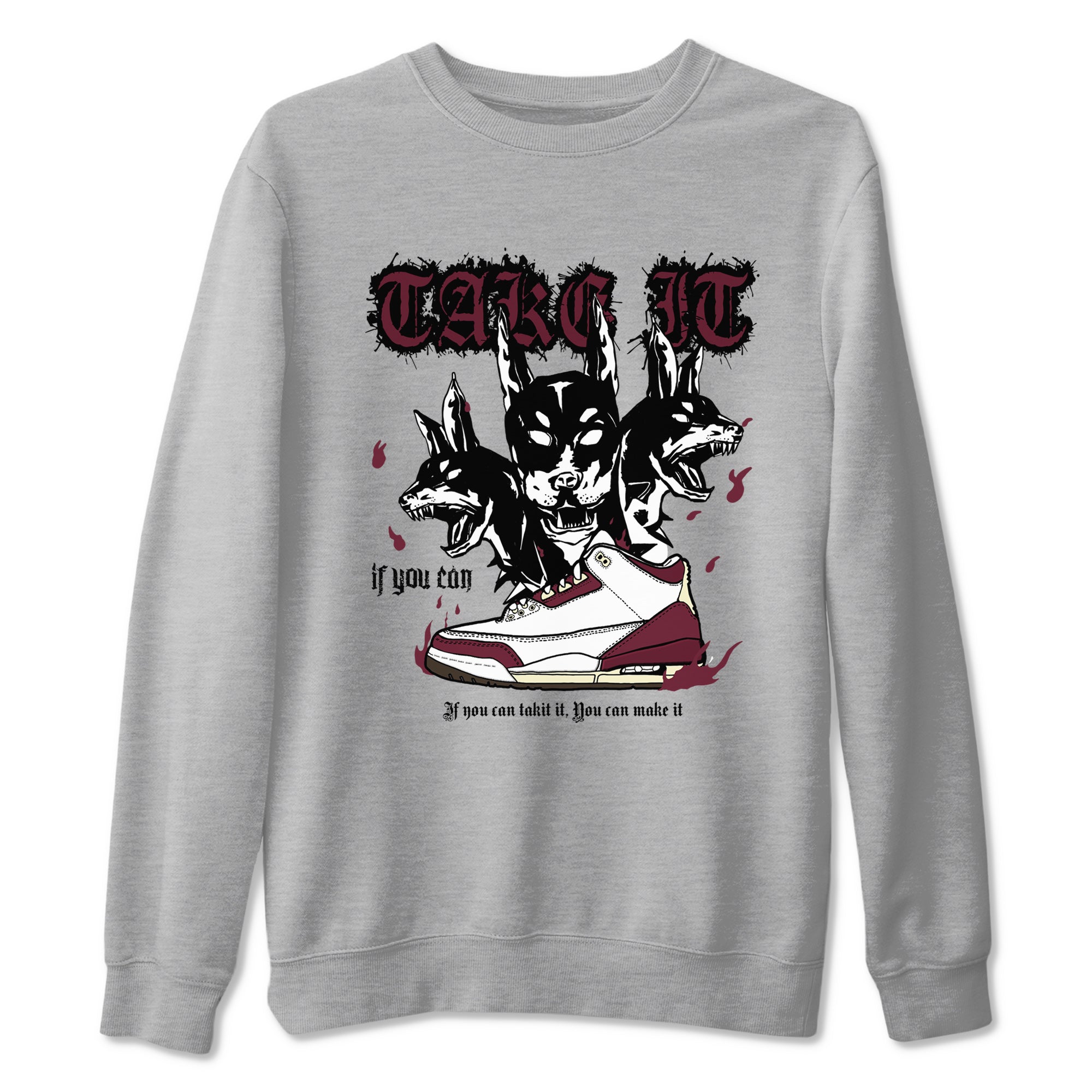 Hell Hounds snkmatch Tees - Air Jordan 3 A Ma Maniere x Burgundy Crush