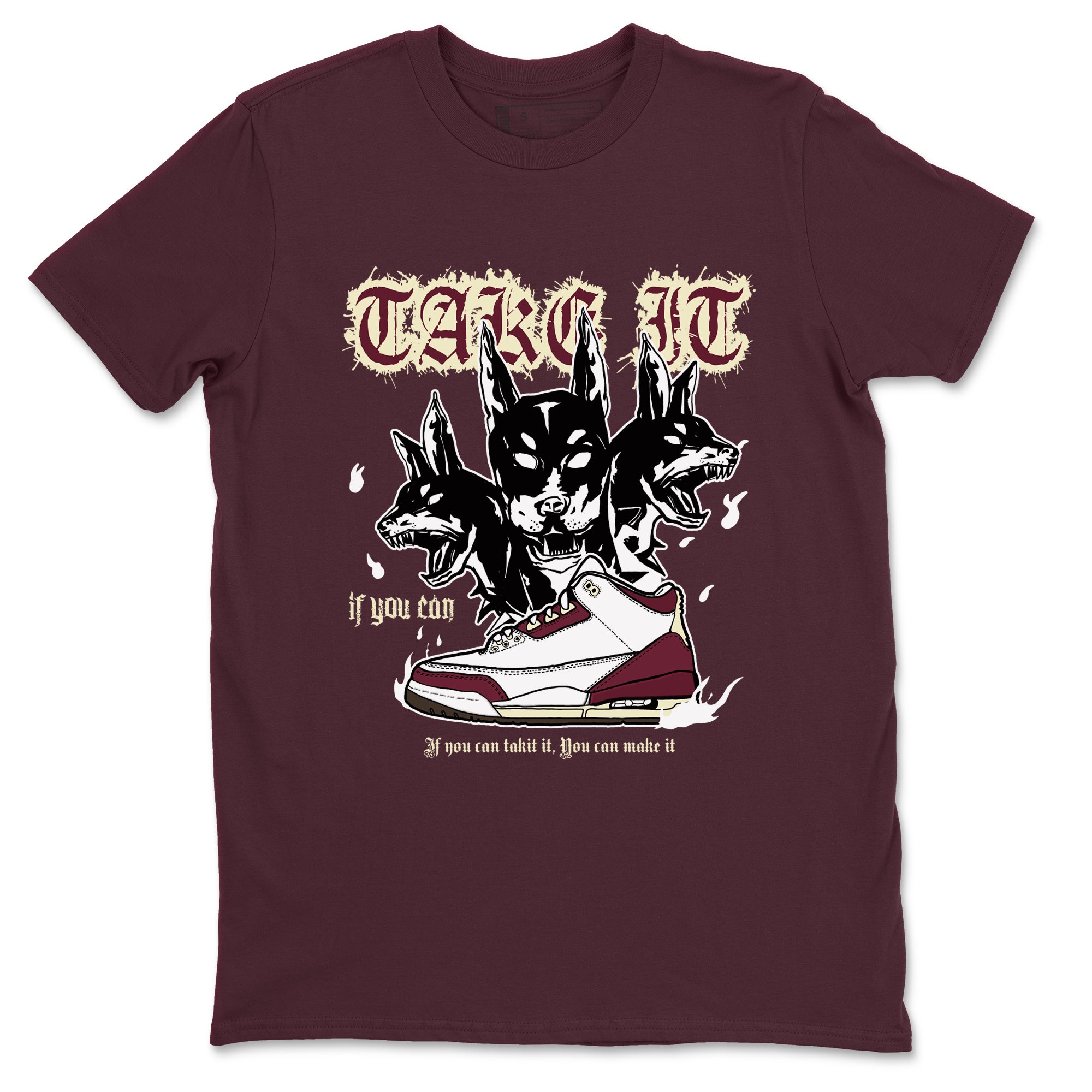 Hell Hounds snkmatch Tees - Air Jordan 3 A Ma Maniere x Burgundy Crush