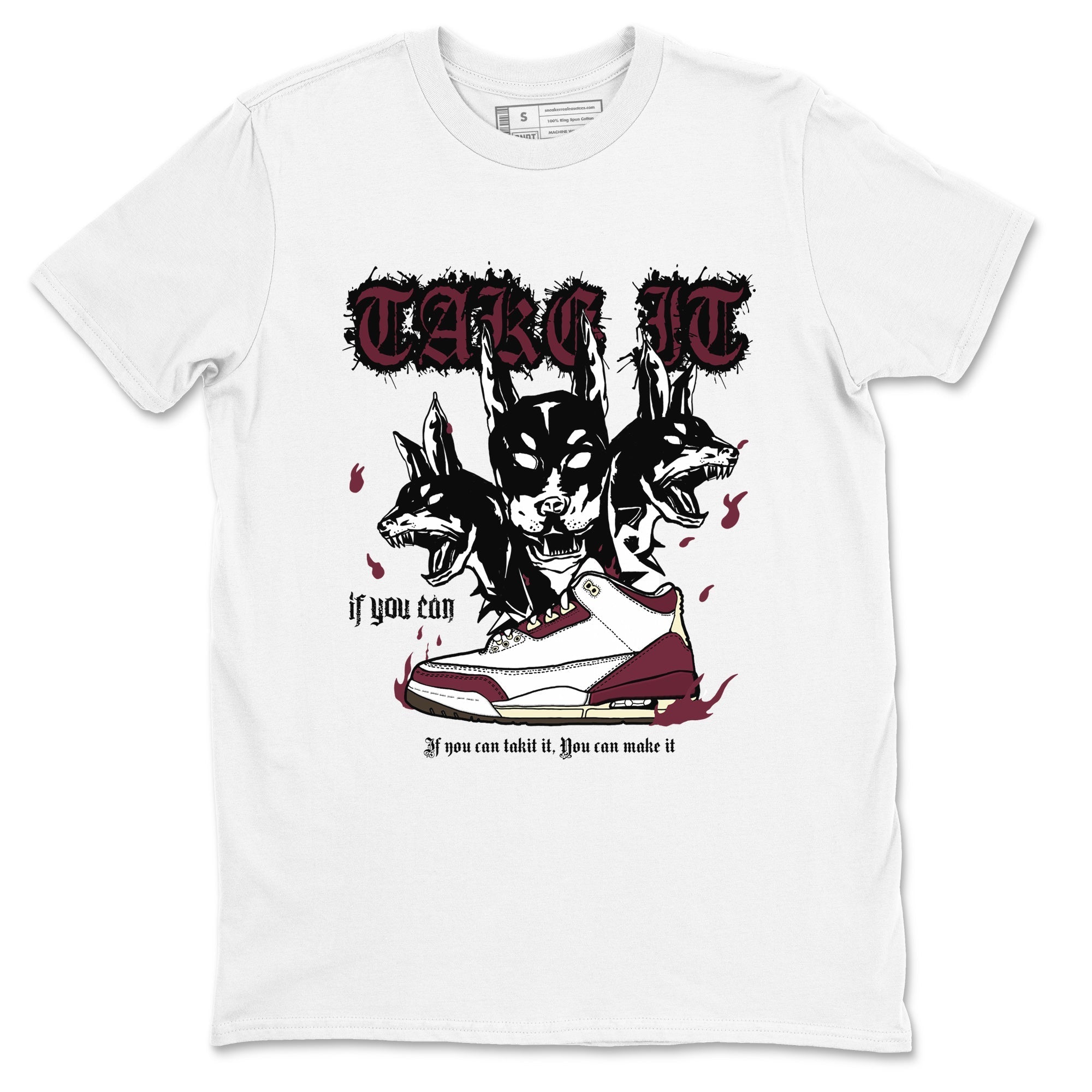 Hell Hounds snkmatch Tees - Air Jordan 3 A Ma Maniere x Burgundy Crush