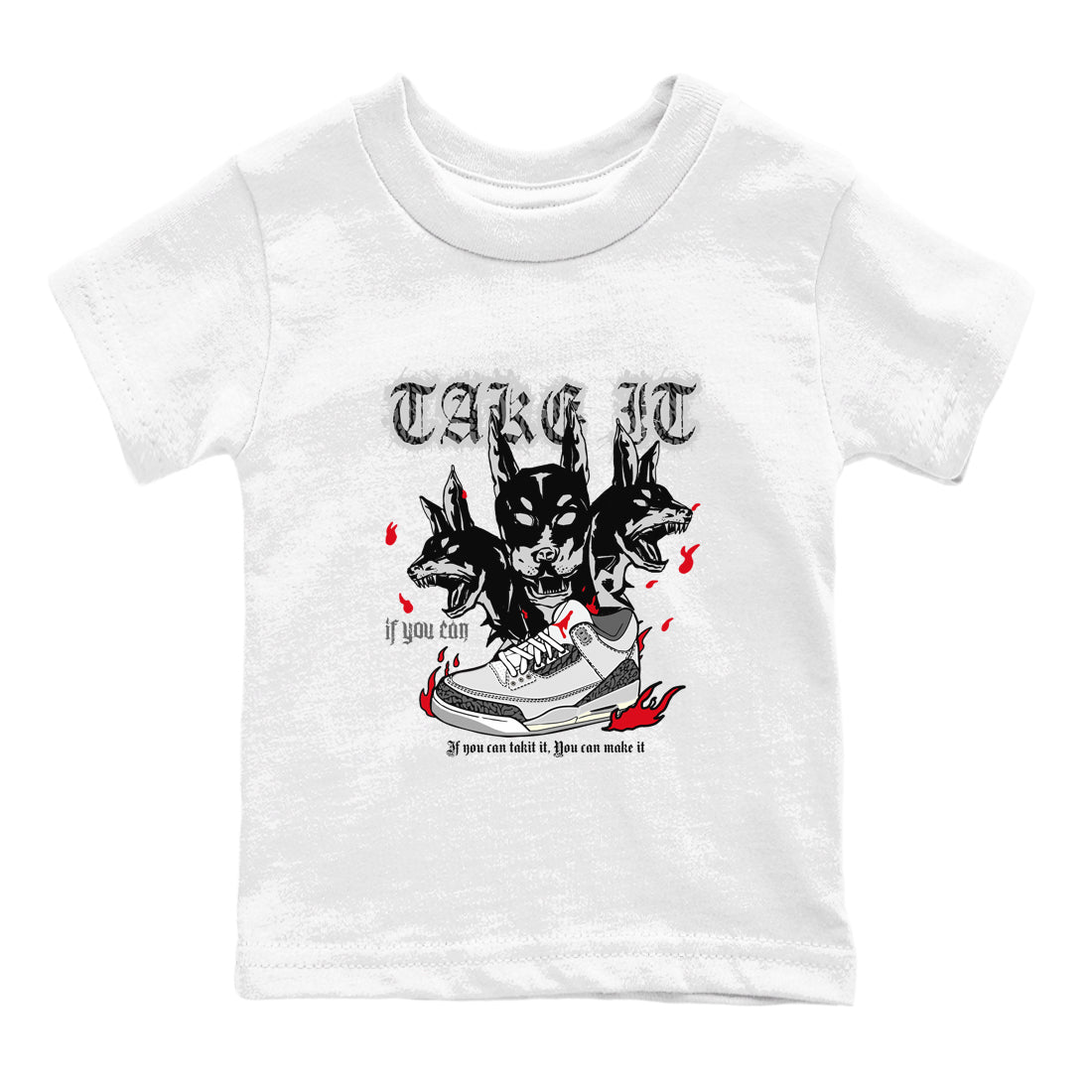 Hell Hounds snkmatch Tees Kids - Air Jordan 3 Cement Grey