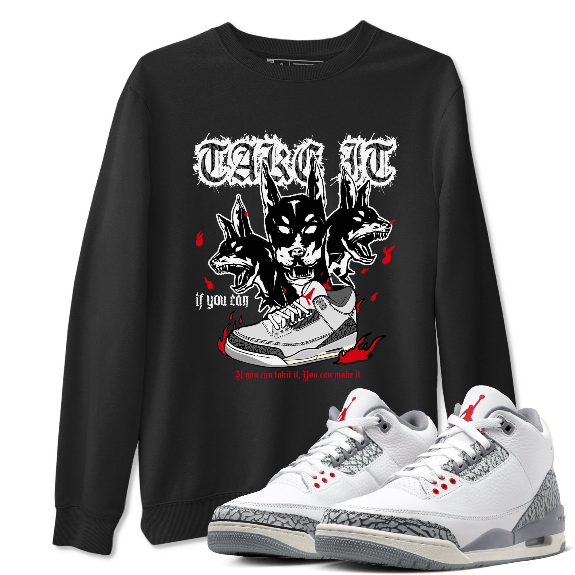 Hell Hounds snkmatch Tees - Air Jordan 3 Cement Grey
