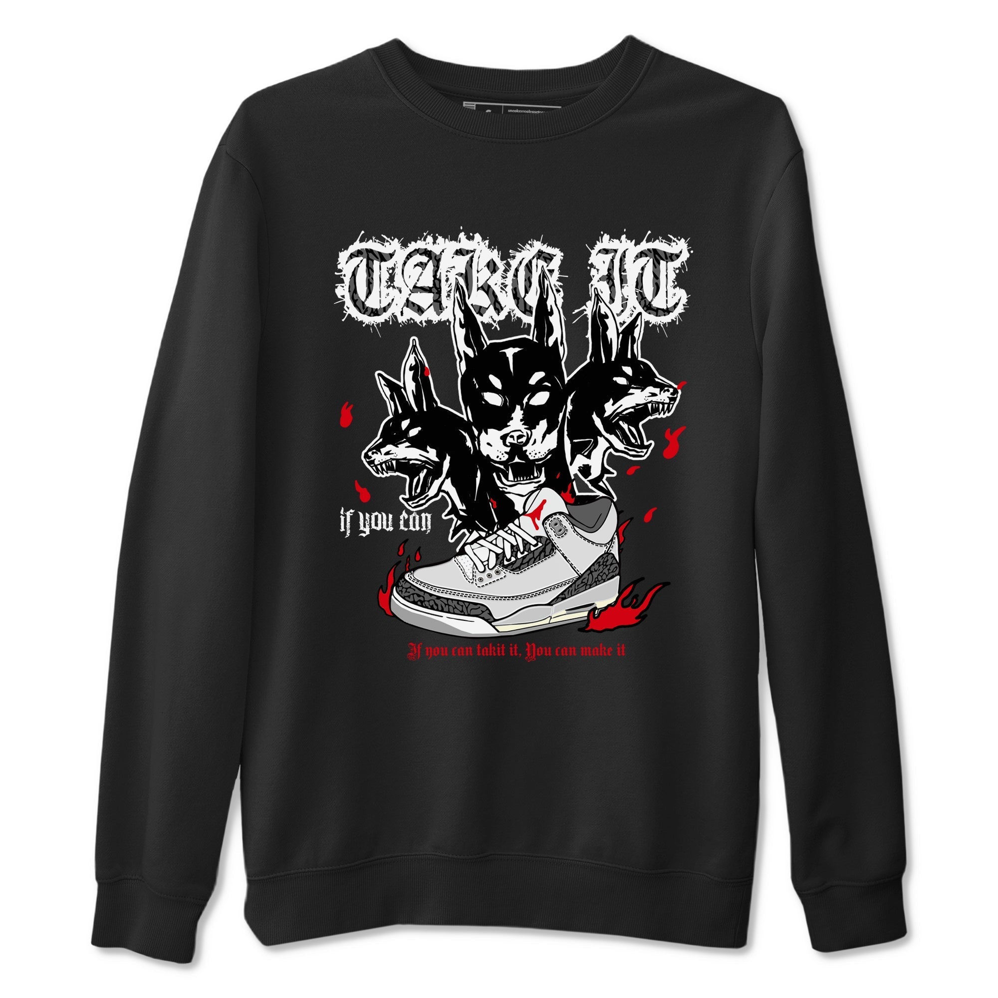 Hell Hounds snkmatch Tees - Air Jordan 3 Cement Grey