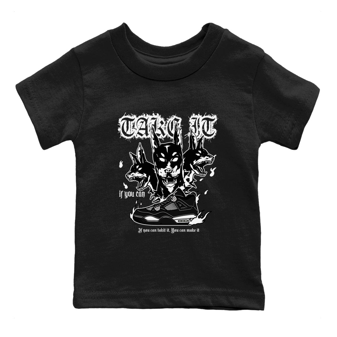 Hell Hounds snkmatch Tees Kids - Air Jordan 4 White Thunder