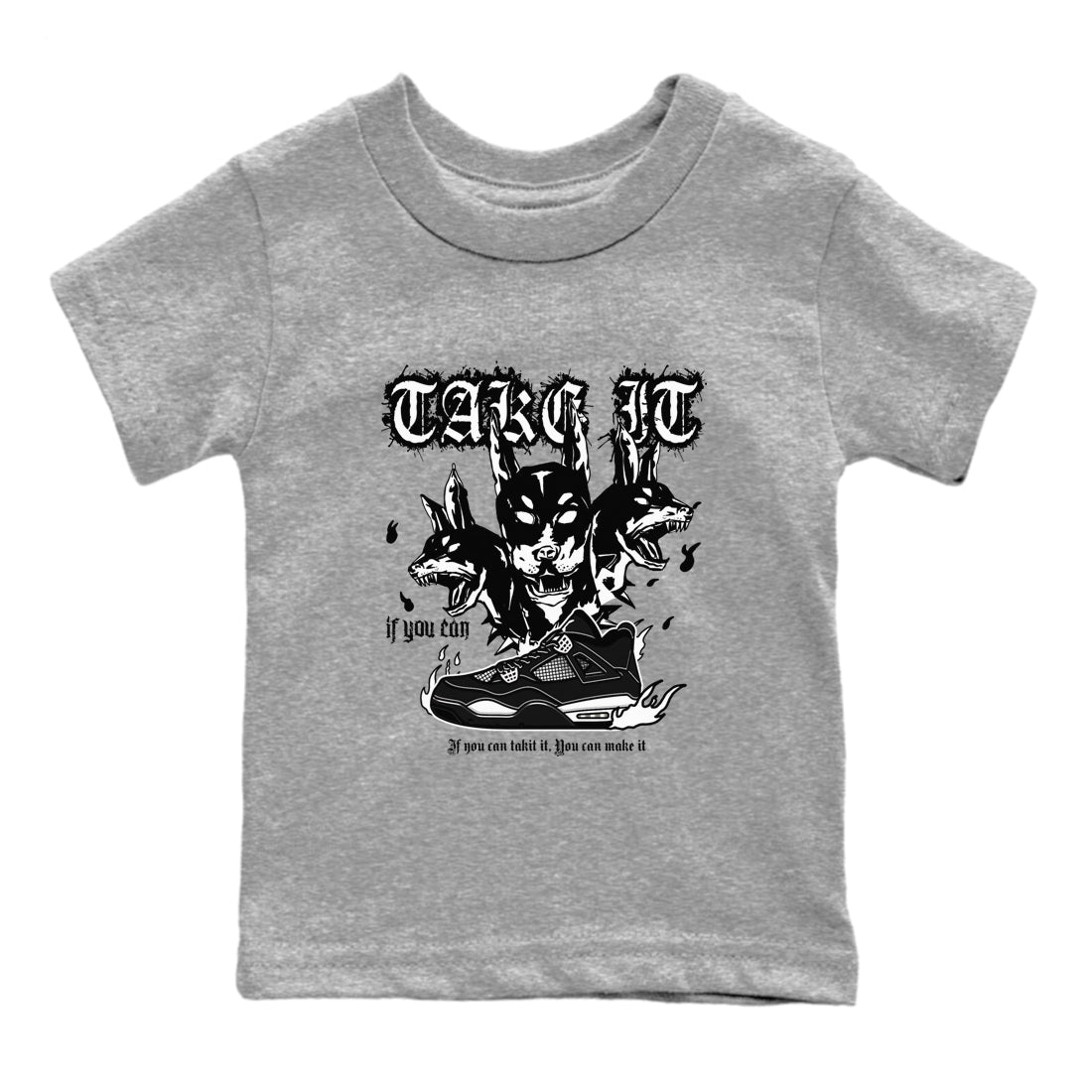 Hell Hounds snkmatch Tees Kids - Air Jordan 4 White Thunder