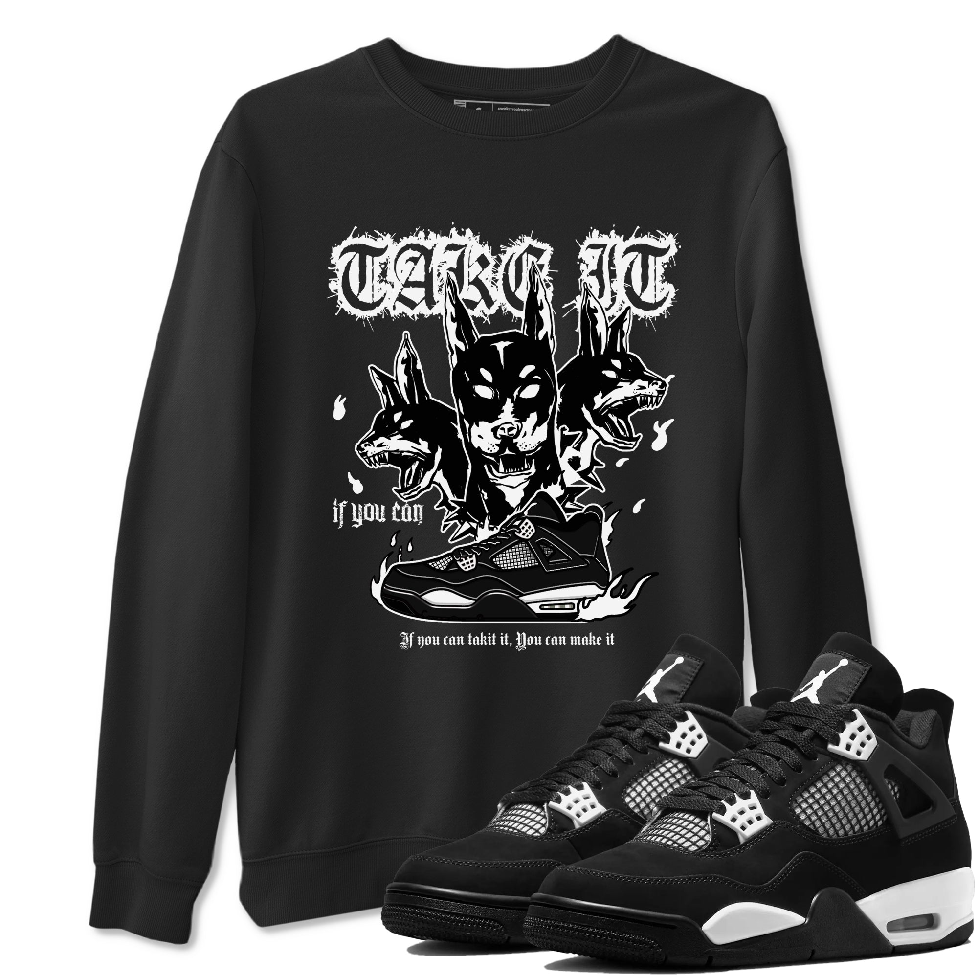 Hell Hounds snkmatch Tees - Air Jordan 4 White Thunder