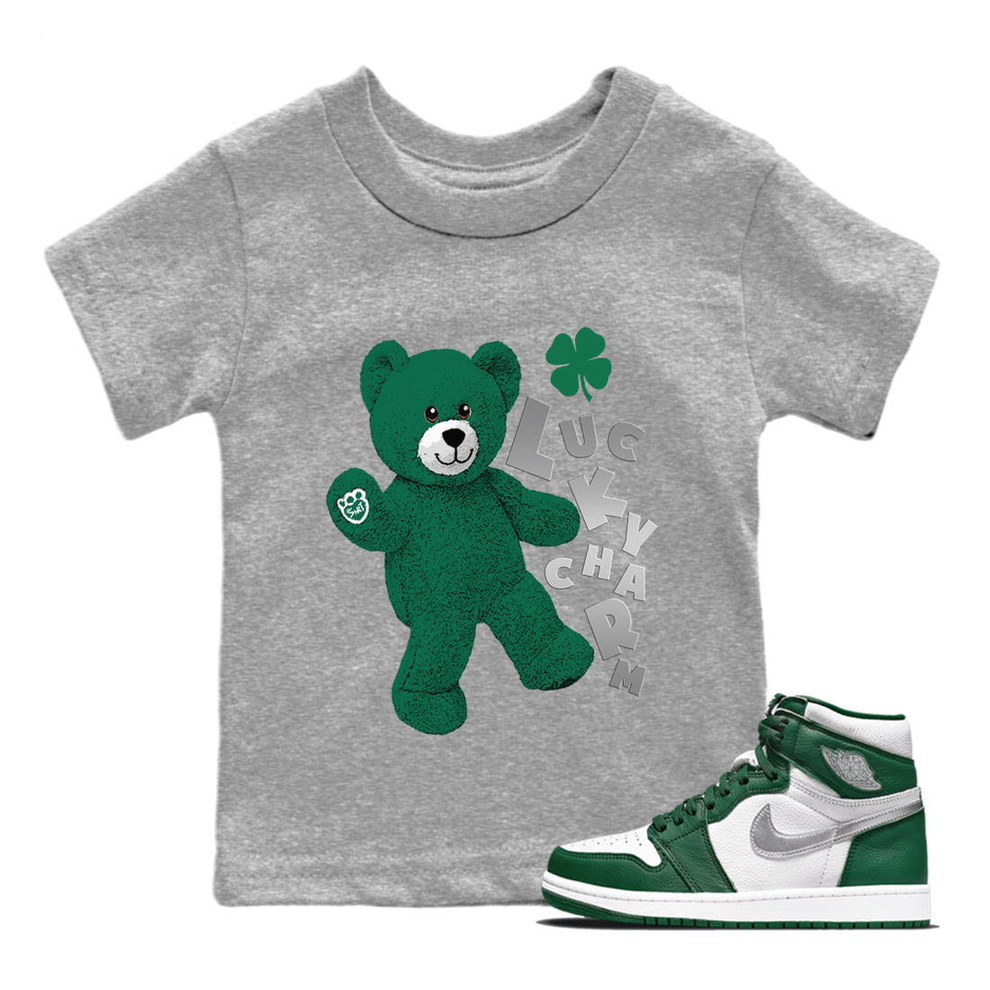 Hello Bear Kids Tops - Air Jordan 1 Gorge Green