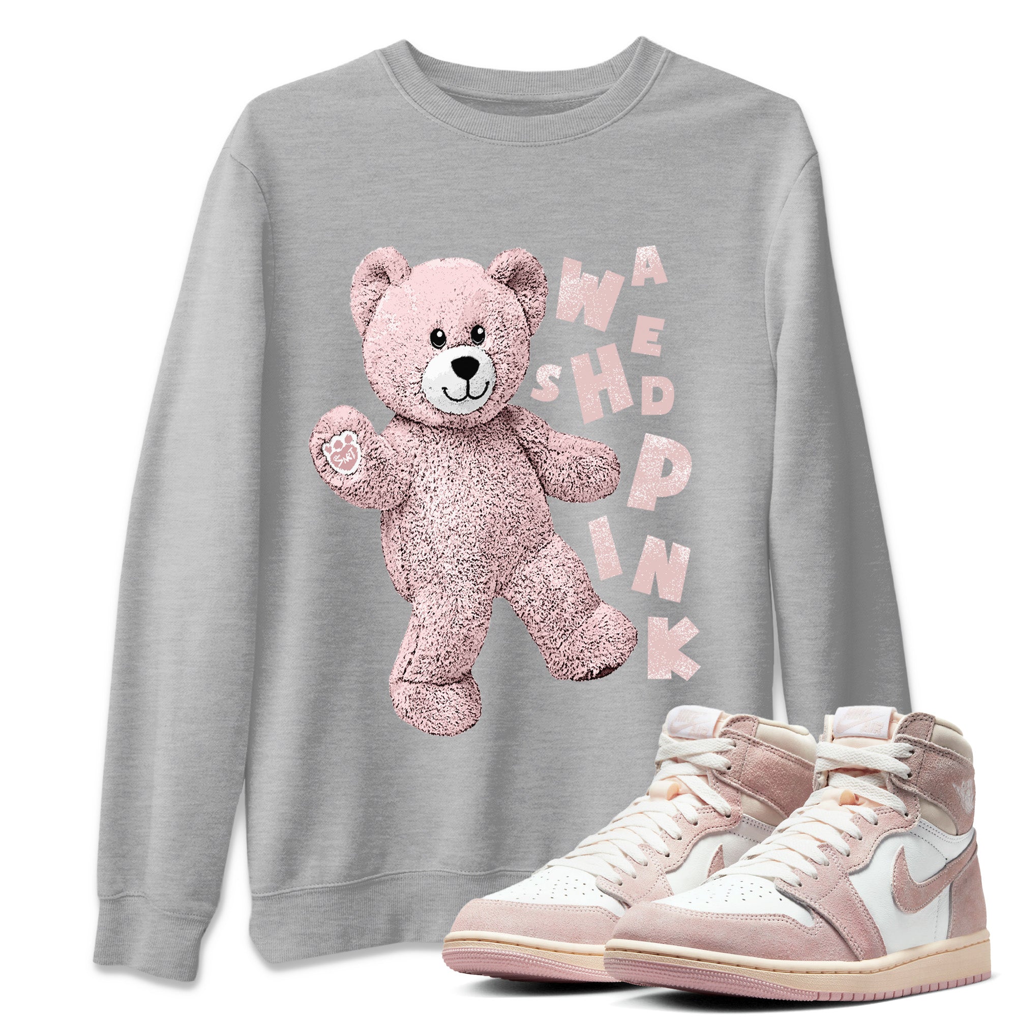 Hello Bear Unisex Tops - Air Jordan 1 Washed Pink