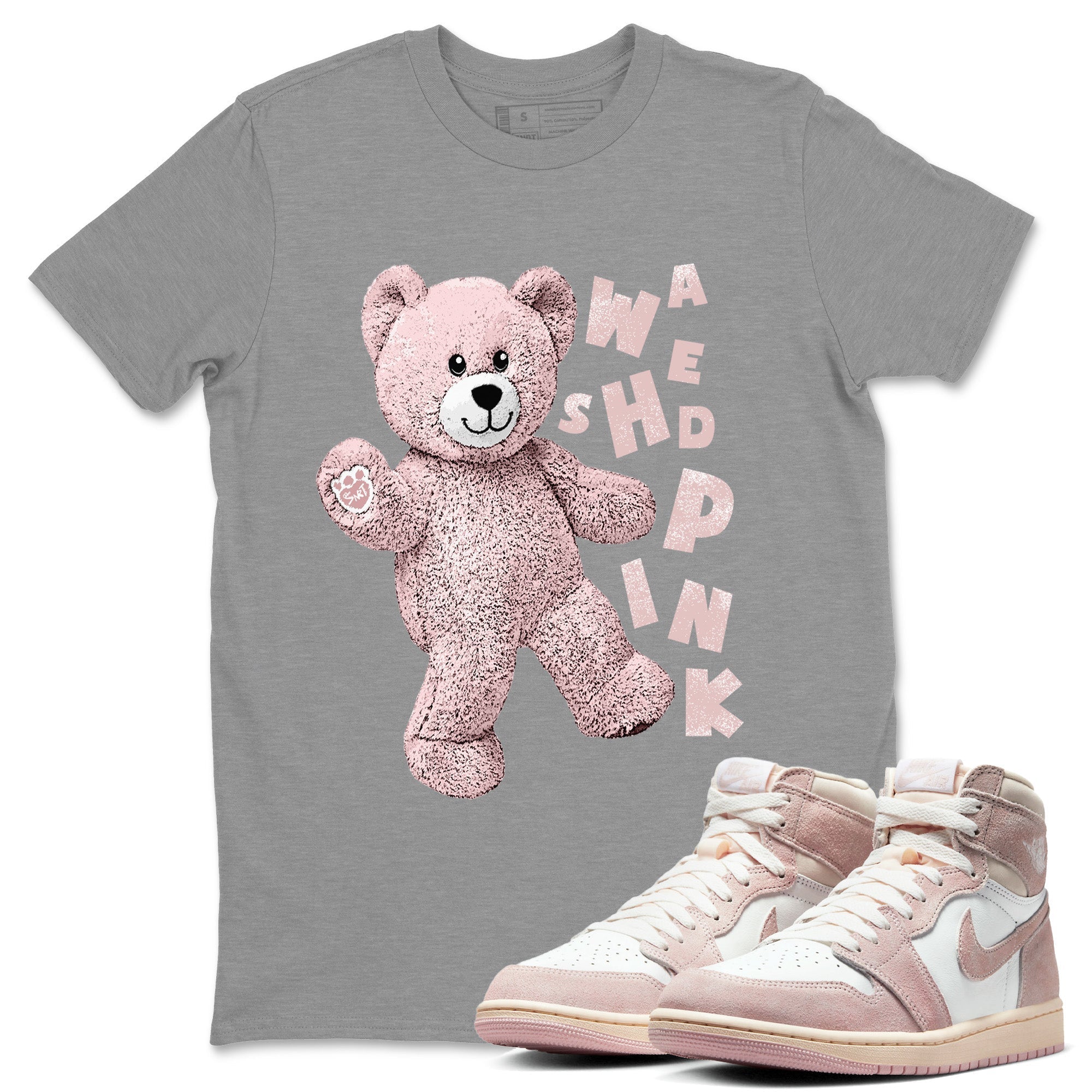 Hello Bear Unisex Tops - Air Jordan 1 Washed Pink