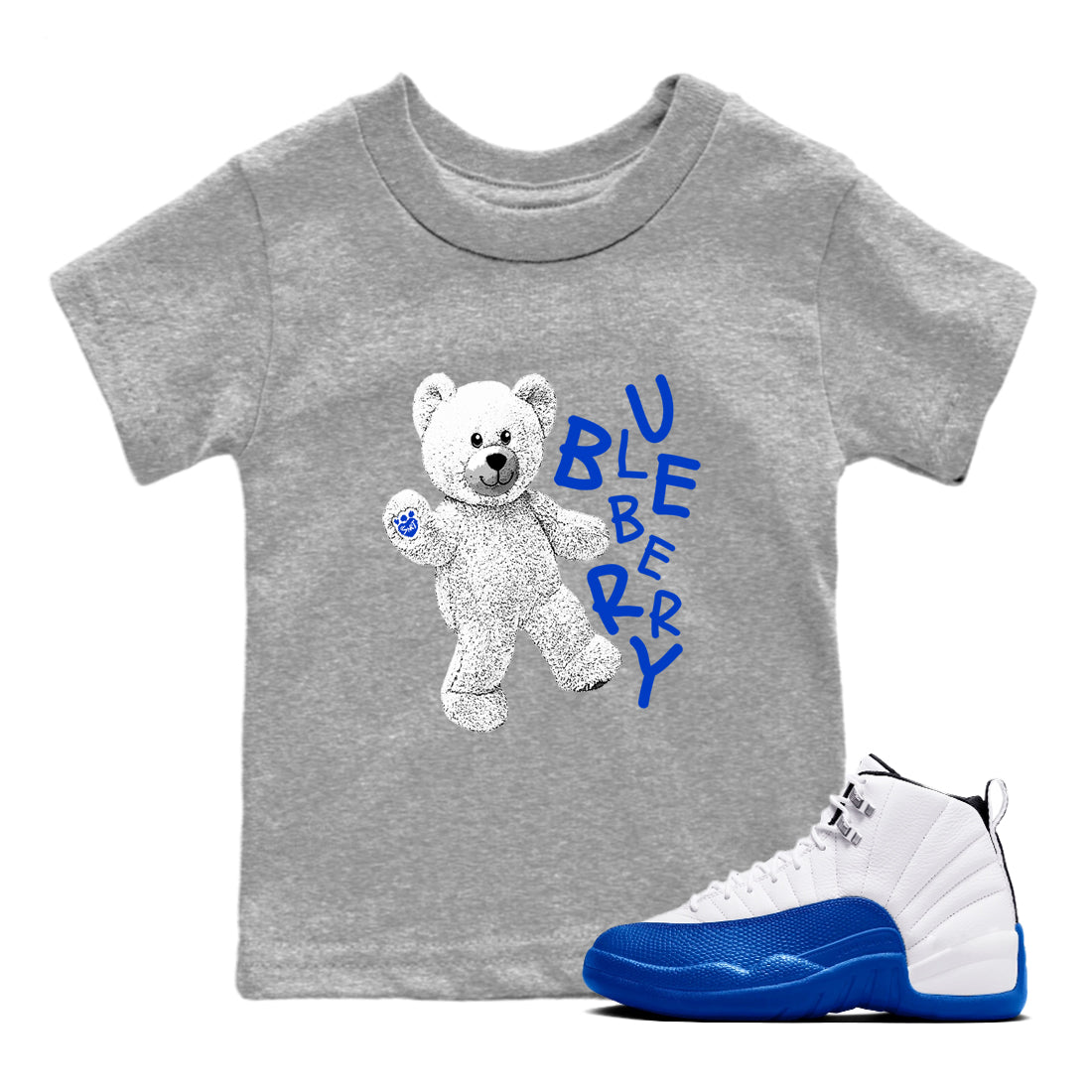 Hello Bear snkmatch Tees Kids - Air Jordan 12 Blueberry