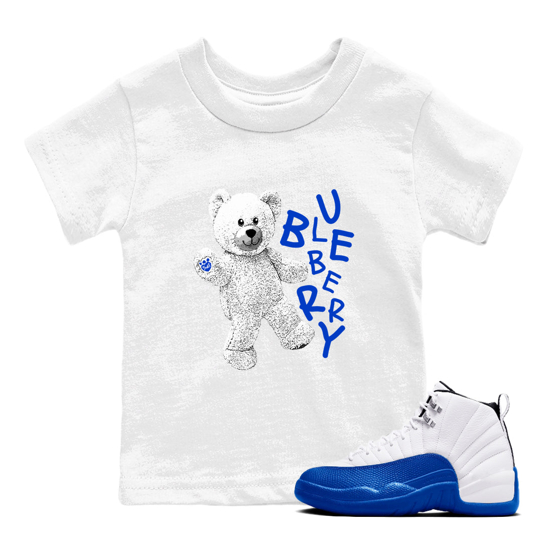 Hello Bear snkmatch Tees Kids - Air Jordan 12 Blueberry