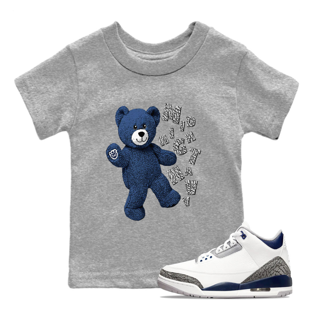 Hello Bear snkmatch Tees Kids - Air Jordan 3 Midnight Navy 2023