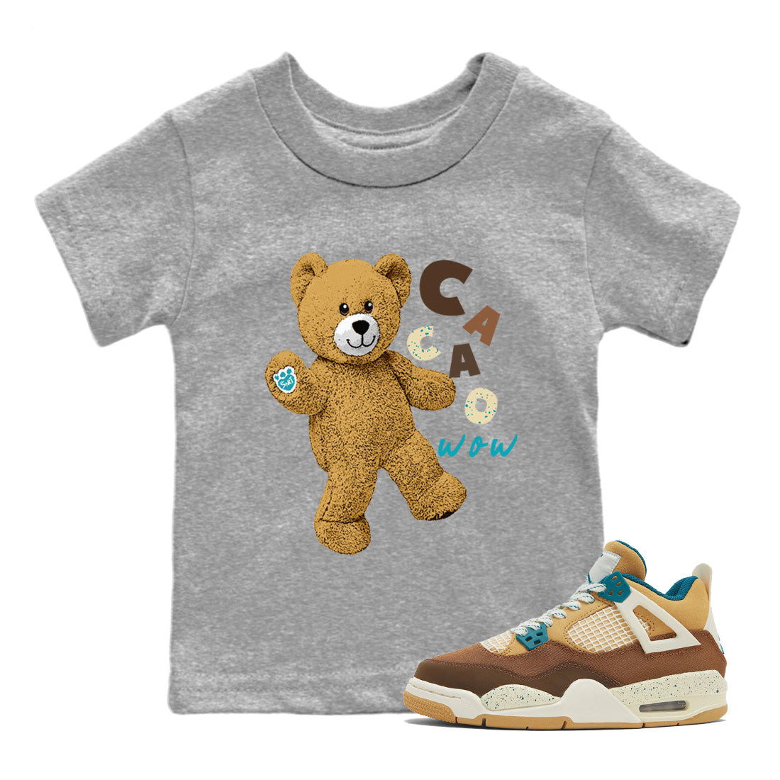Hello Bear snkmatch Tee Kids - Air Jordan 4 Cacao Wow