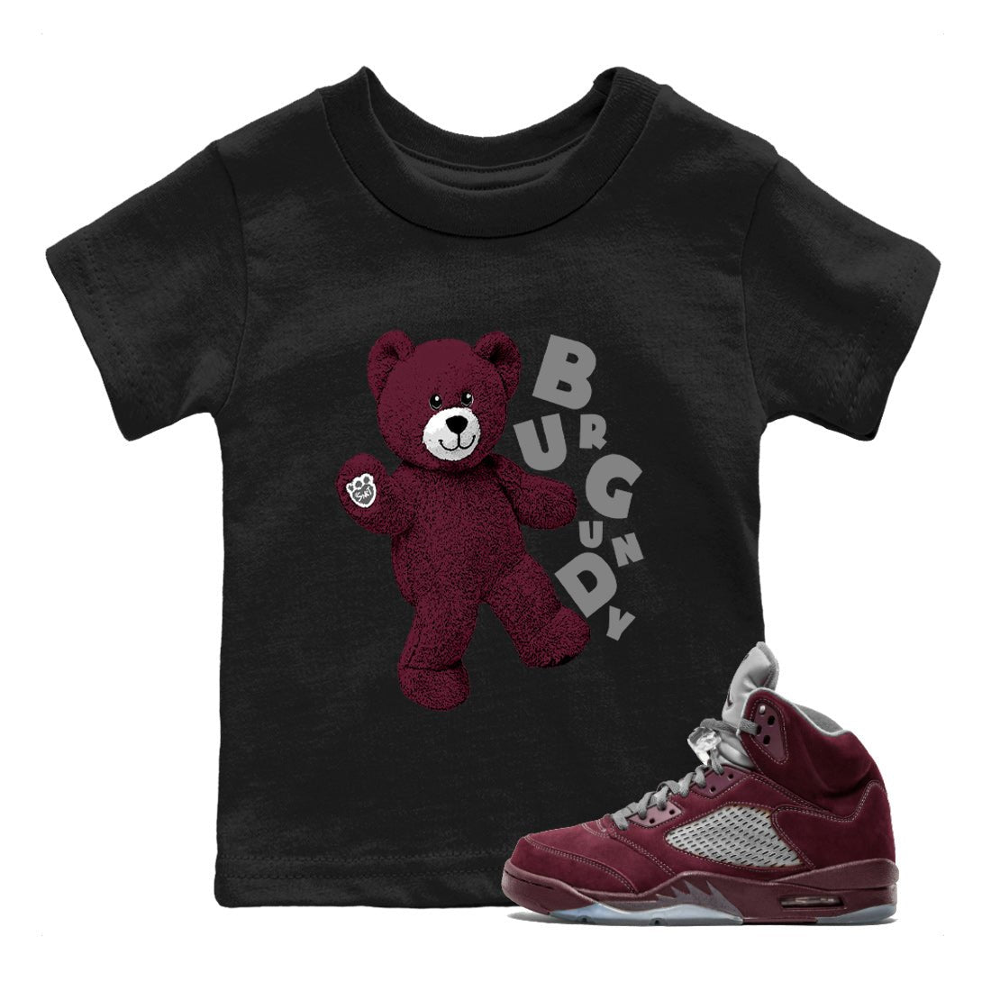 Hello Bear Kids Tops - Air Jordan 5 Burgundy