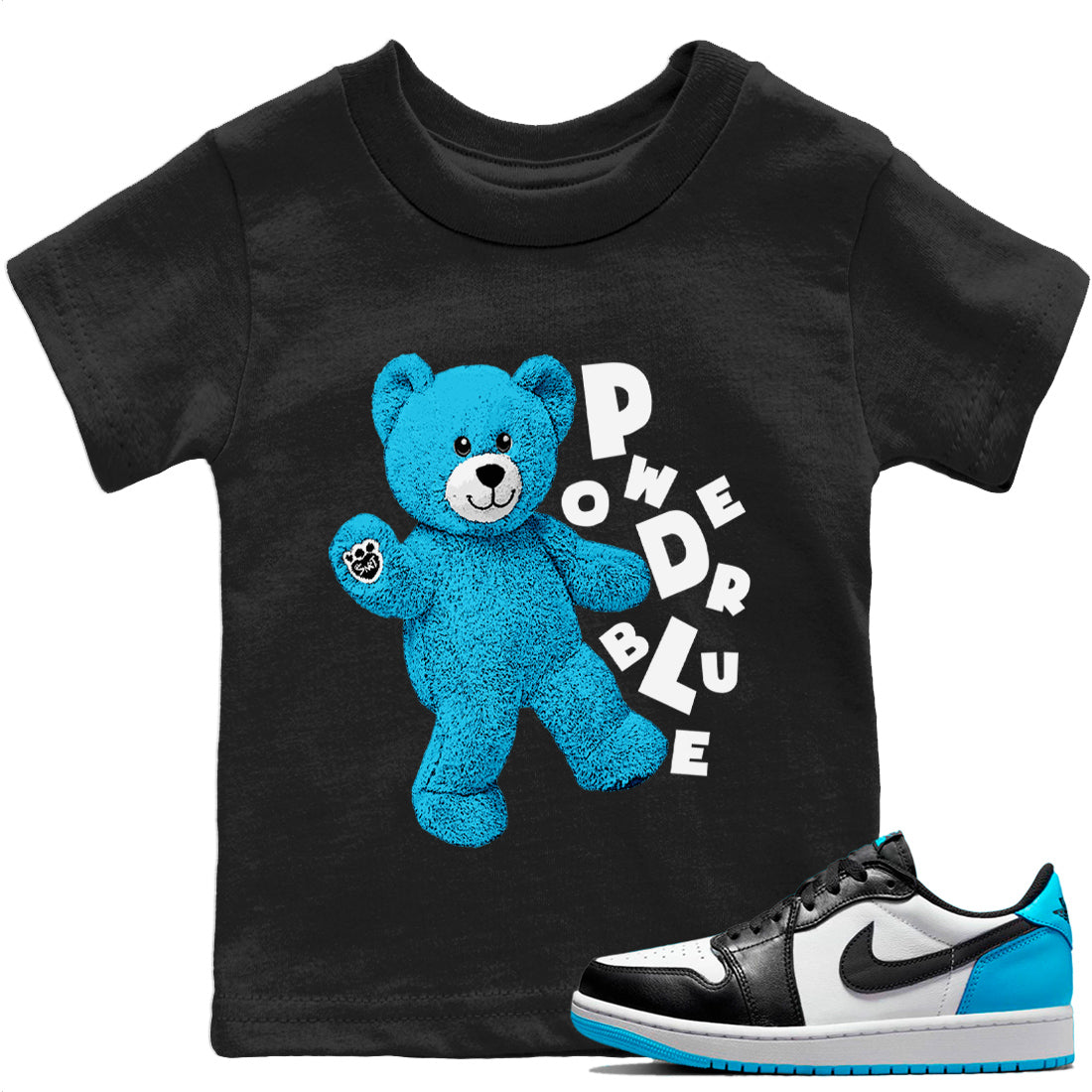Hello Bear Kids Tops - Air Jordan 1 Powder Blue