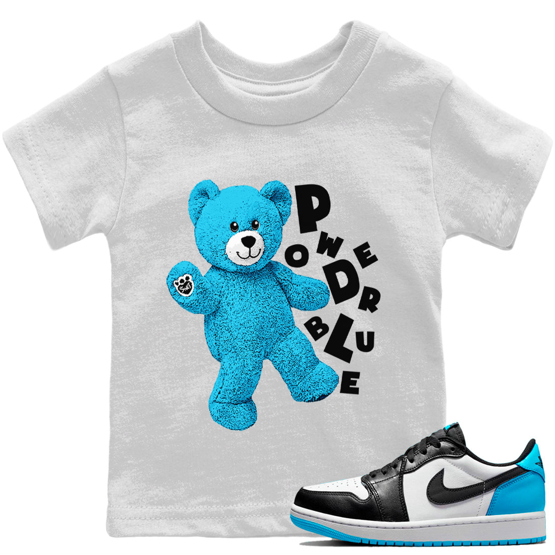 Hello Bear Kids Tops - Air Jordan 1 Powder Blue